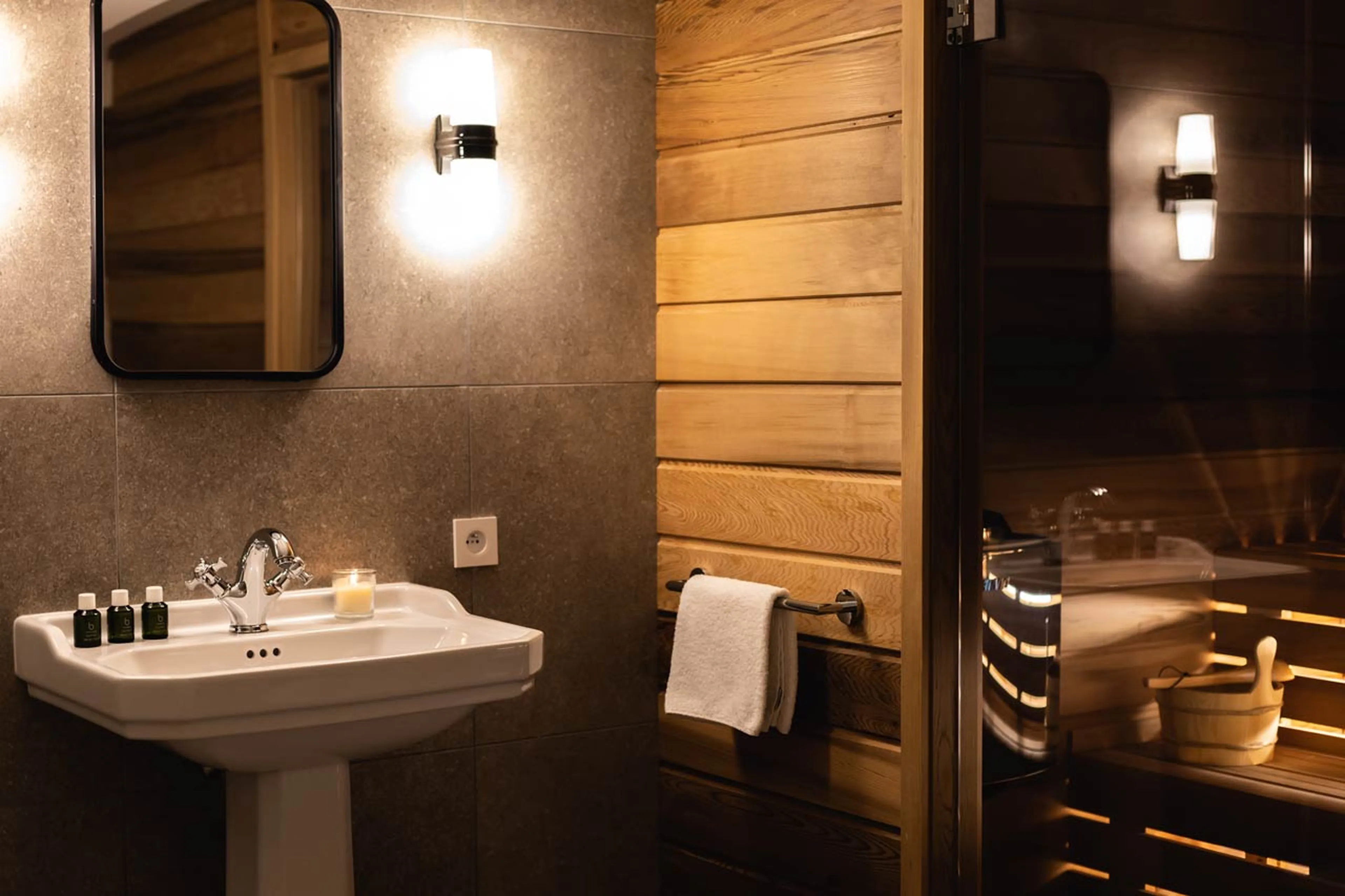 Sauna entrance at Chalet Le Volet Rouge in Chamonix