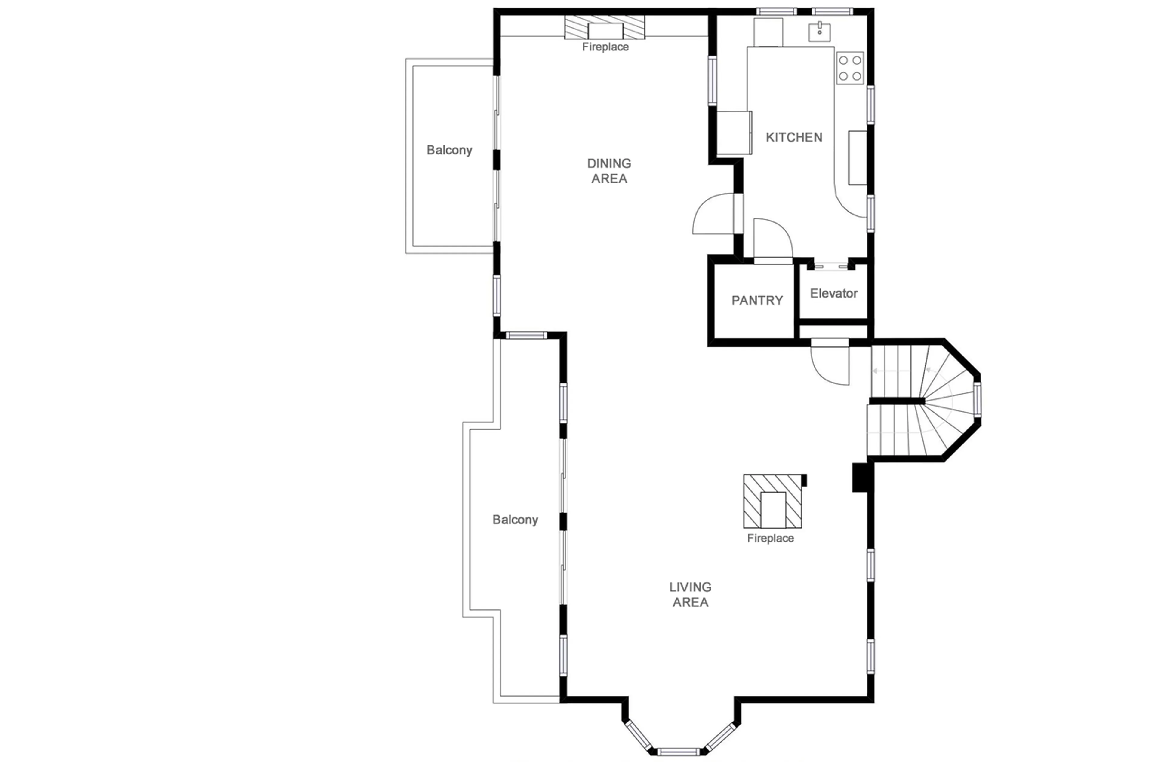 Level 2 floor plan of Chalet White Dream in Courchevel 1850