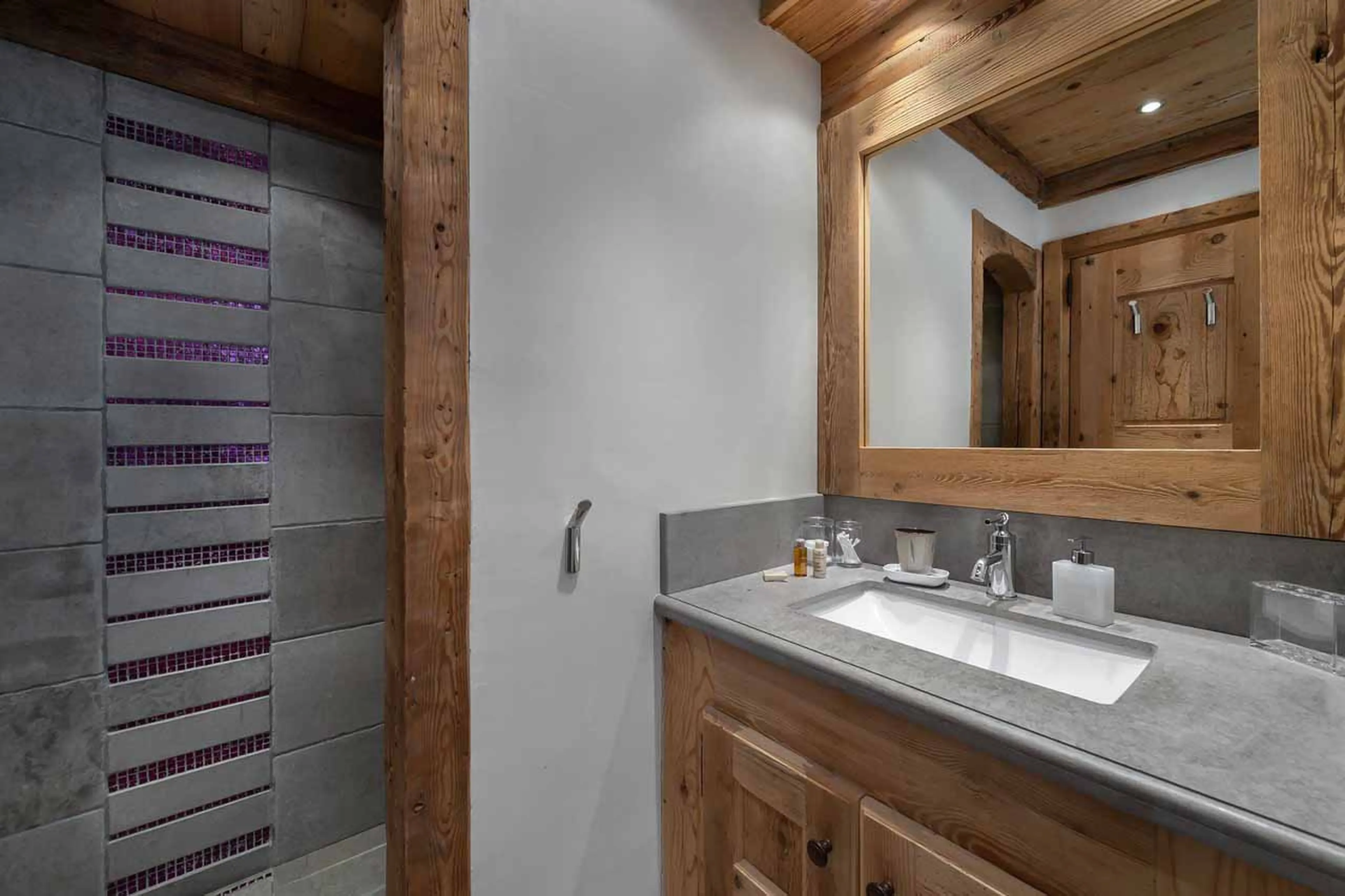 En-suite shower room at Apartment White Pearl in Courchevel 1850
