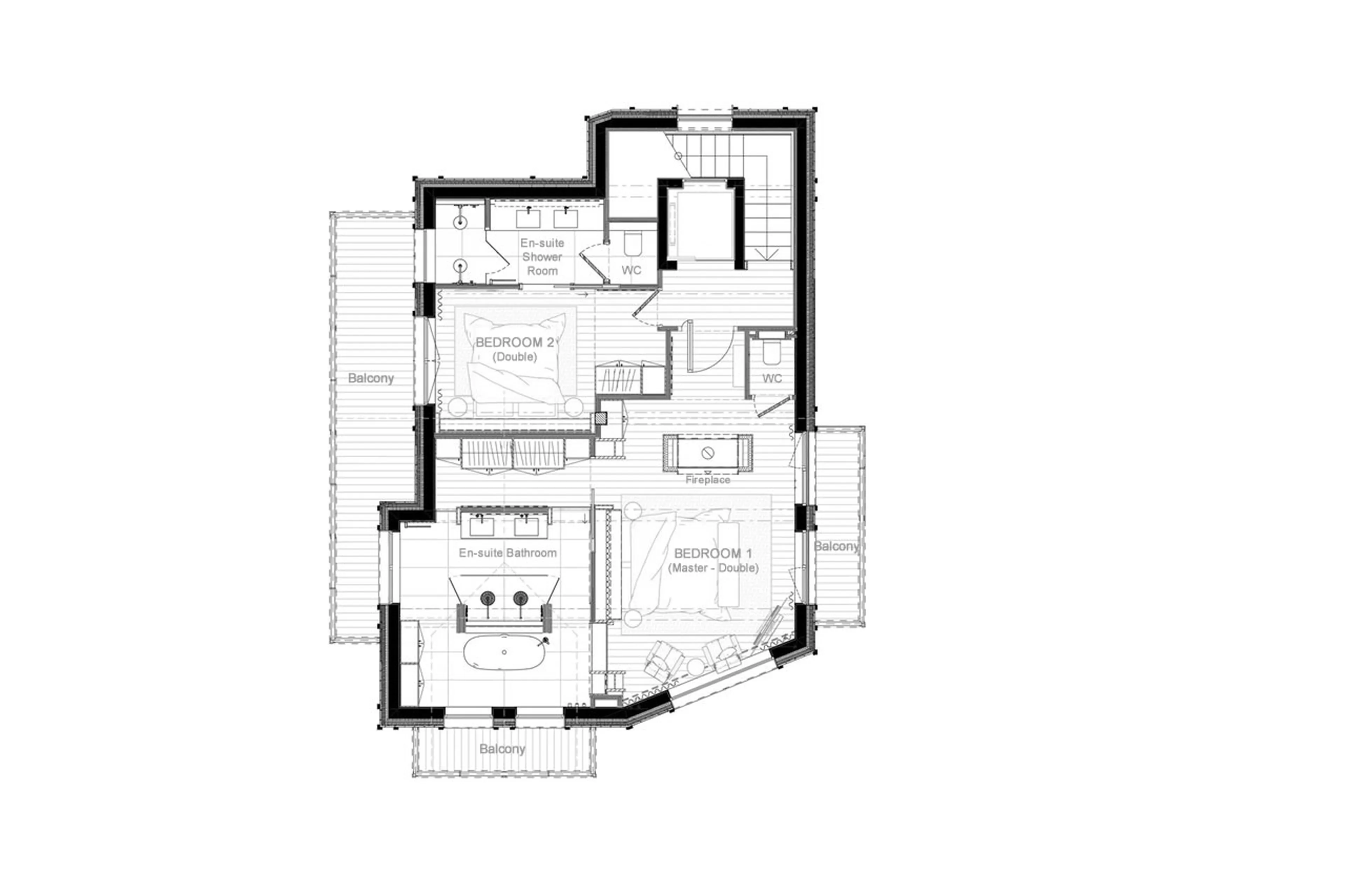 Level 4 floor plan of Chalet White Sand in Courchevel 1550