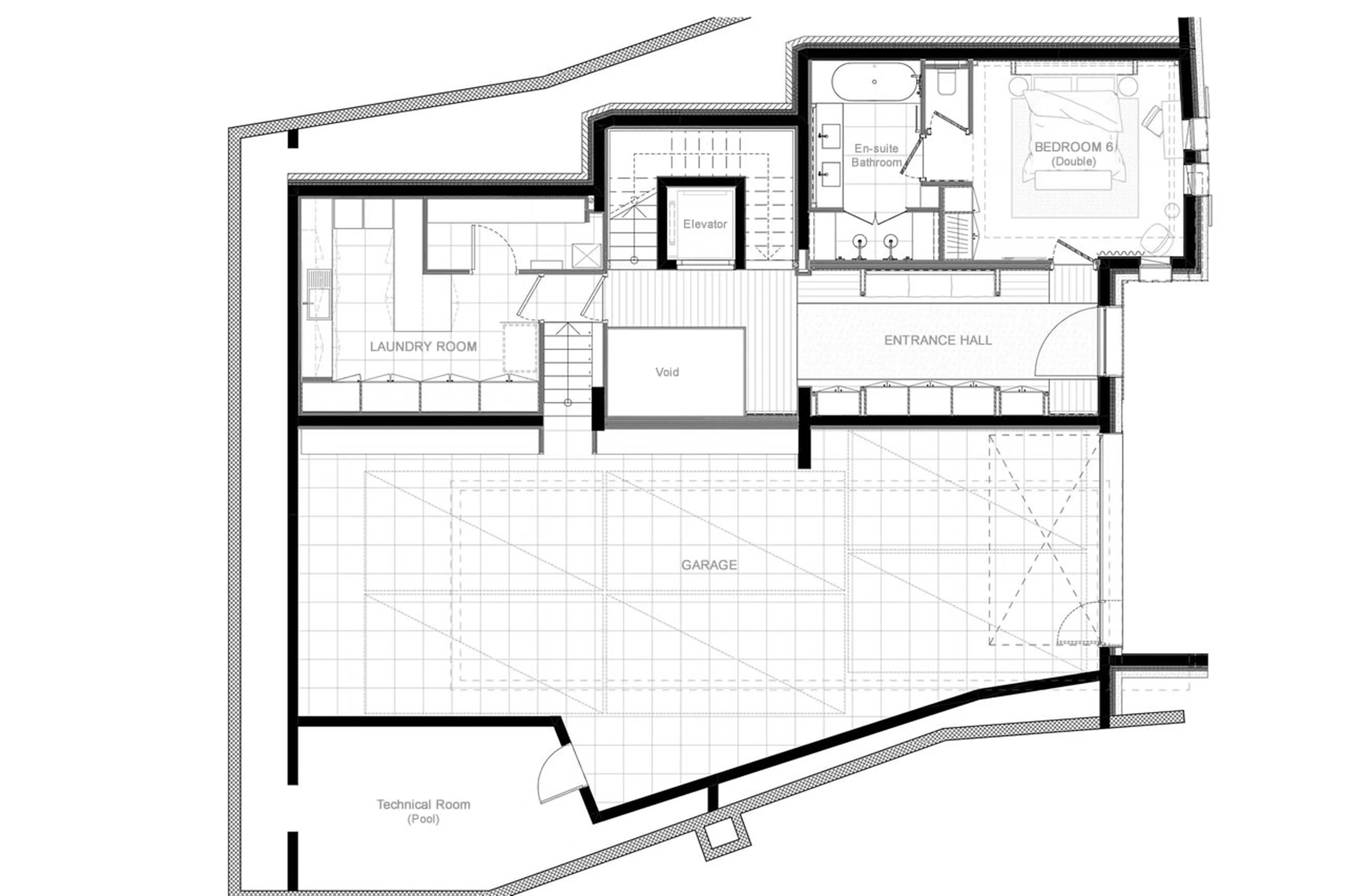 Level 0 floor plan of Chalet White Sand in Courchevel 1550