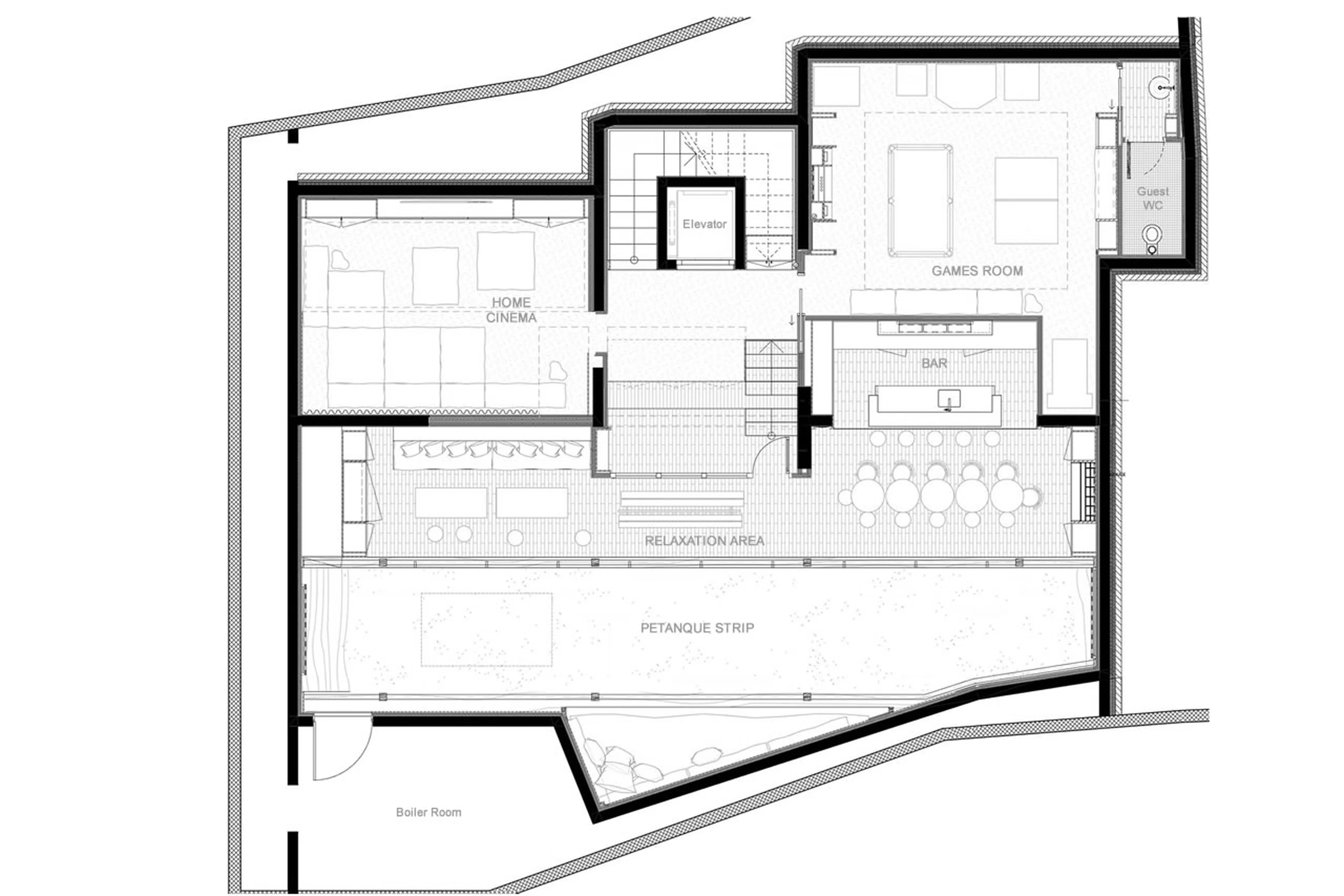 Level -1 floor plan of Chalet White Sand in Courchevel 1550