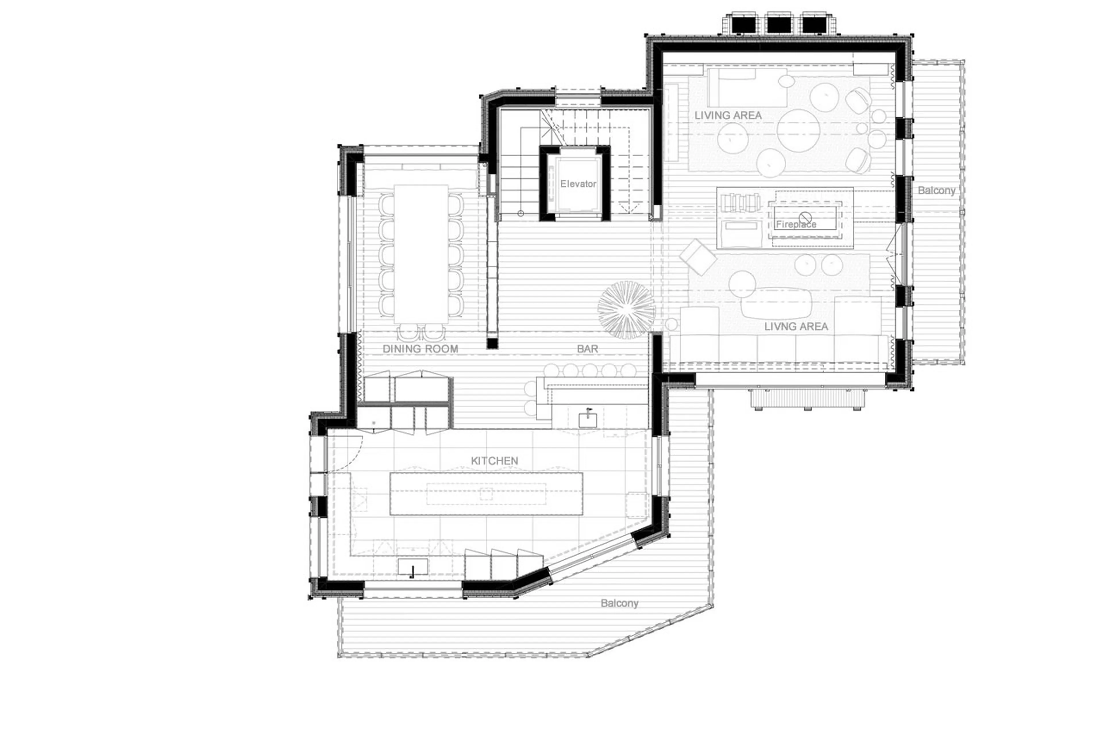 Level 3 floor plan of Chalet White Sand in Courchevel 1550