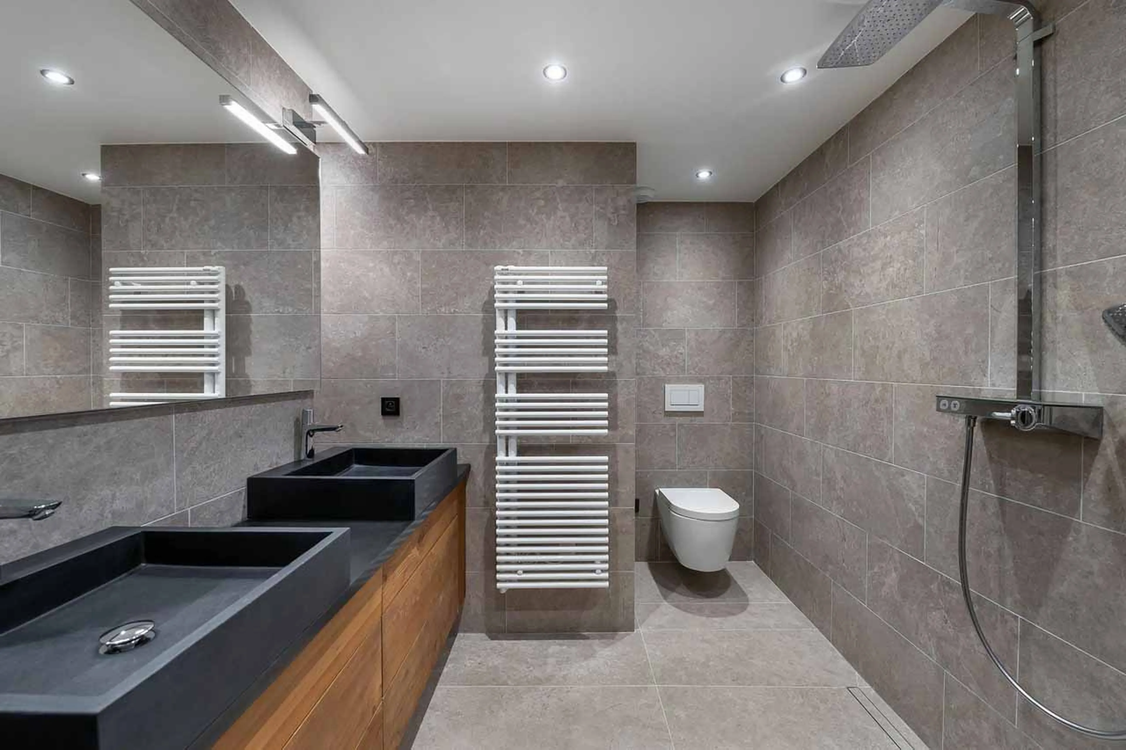 Shower room two at Chalet Whymper in Megeve