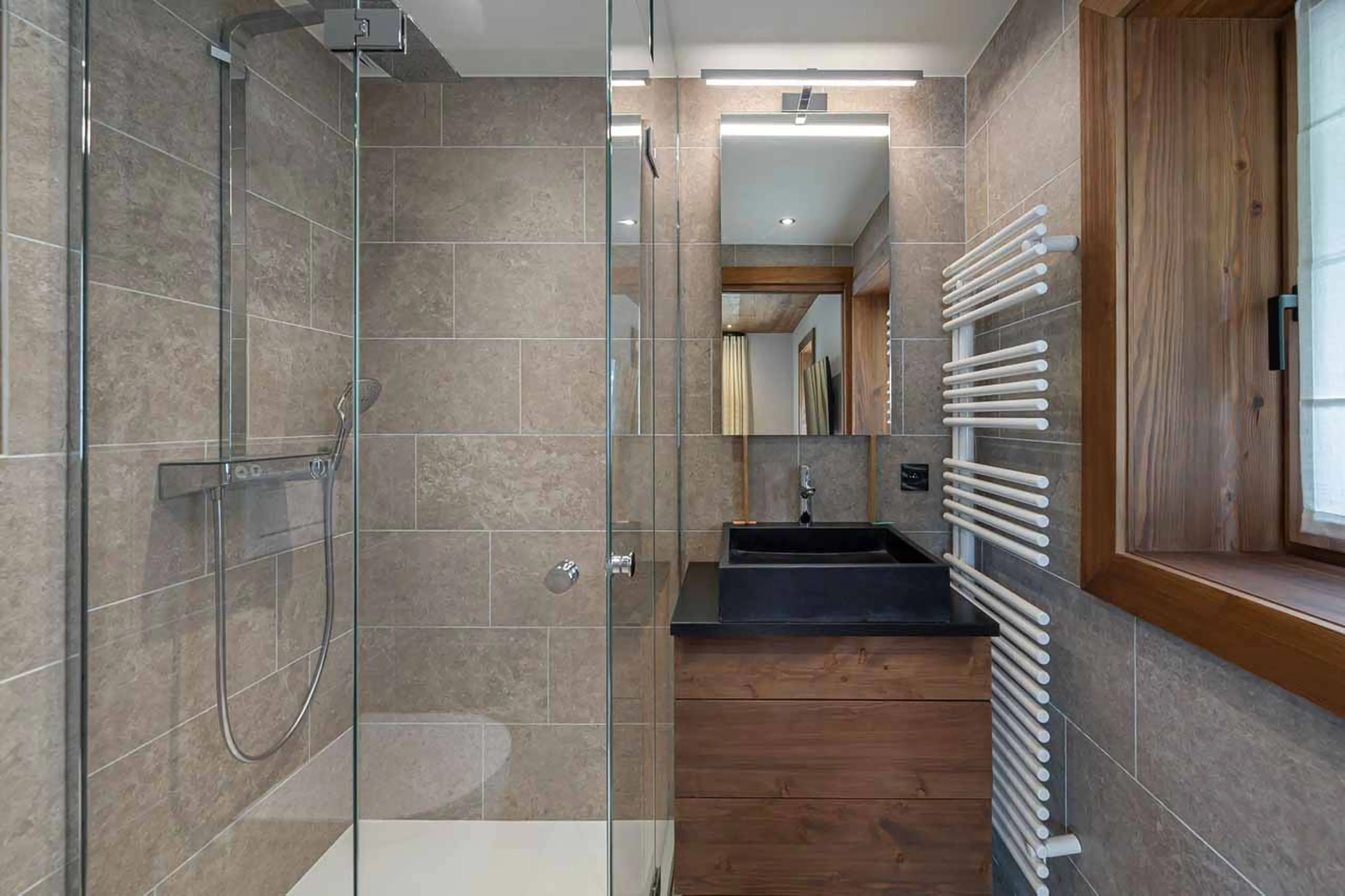 Shower room five at Chalet Whymper in Megeve