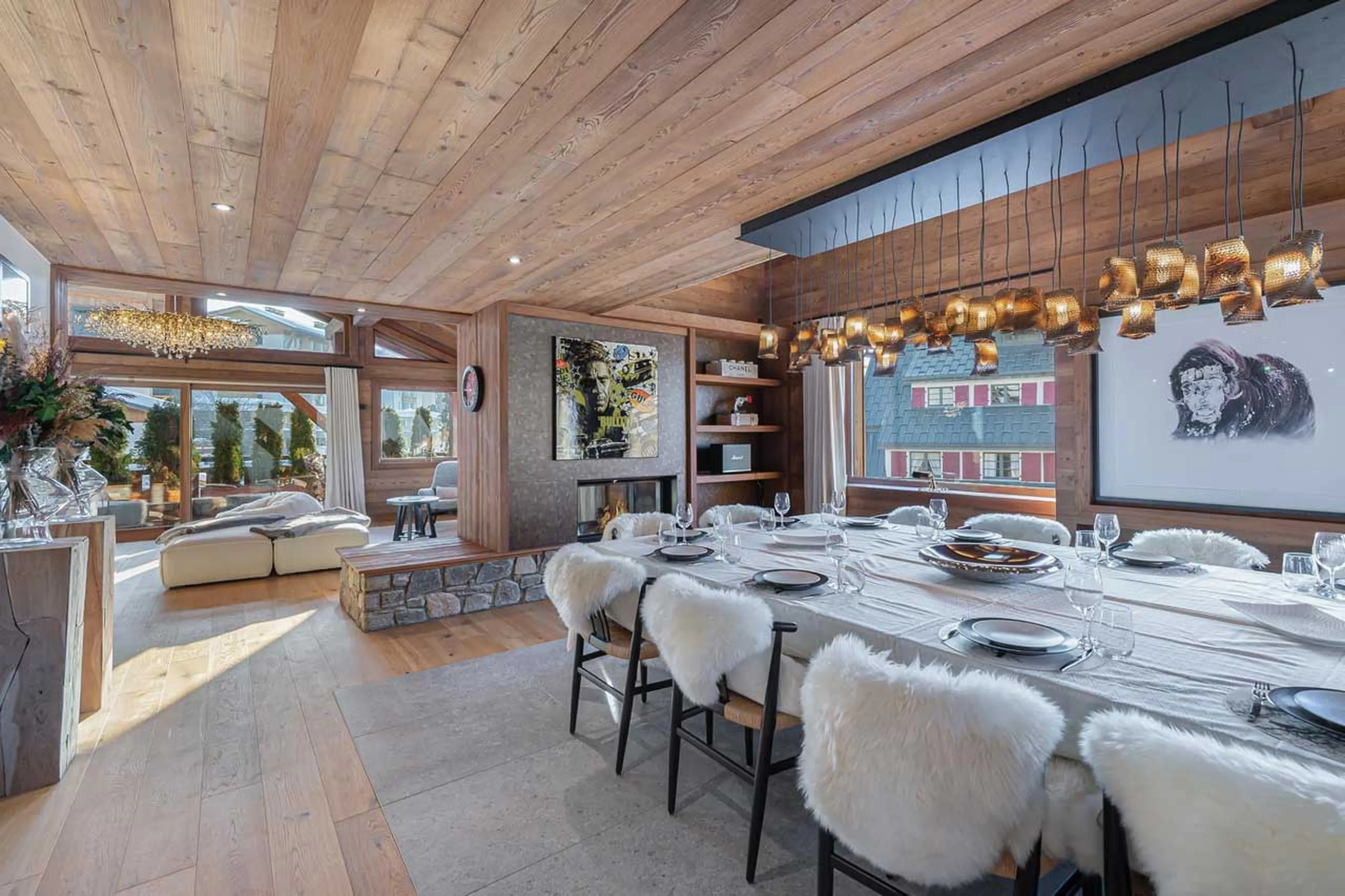 Dining area at Chalet Whymper in Megeve