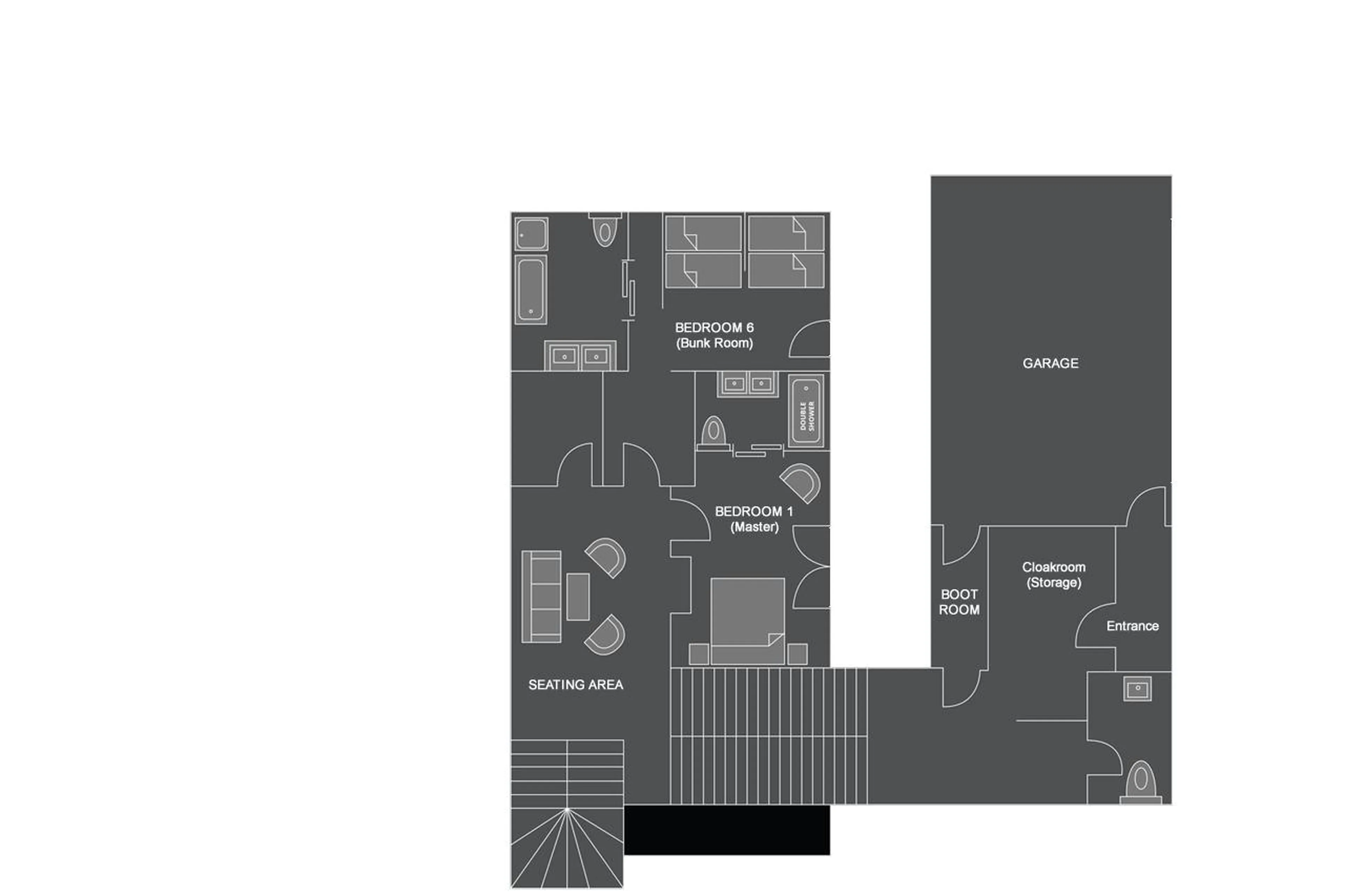 Level 0 and 1 floor plans of Chalet Xanadu in Morzine