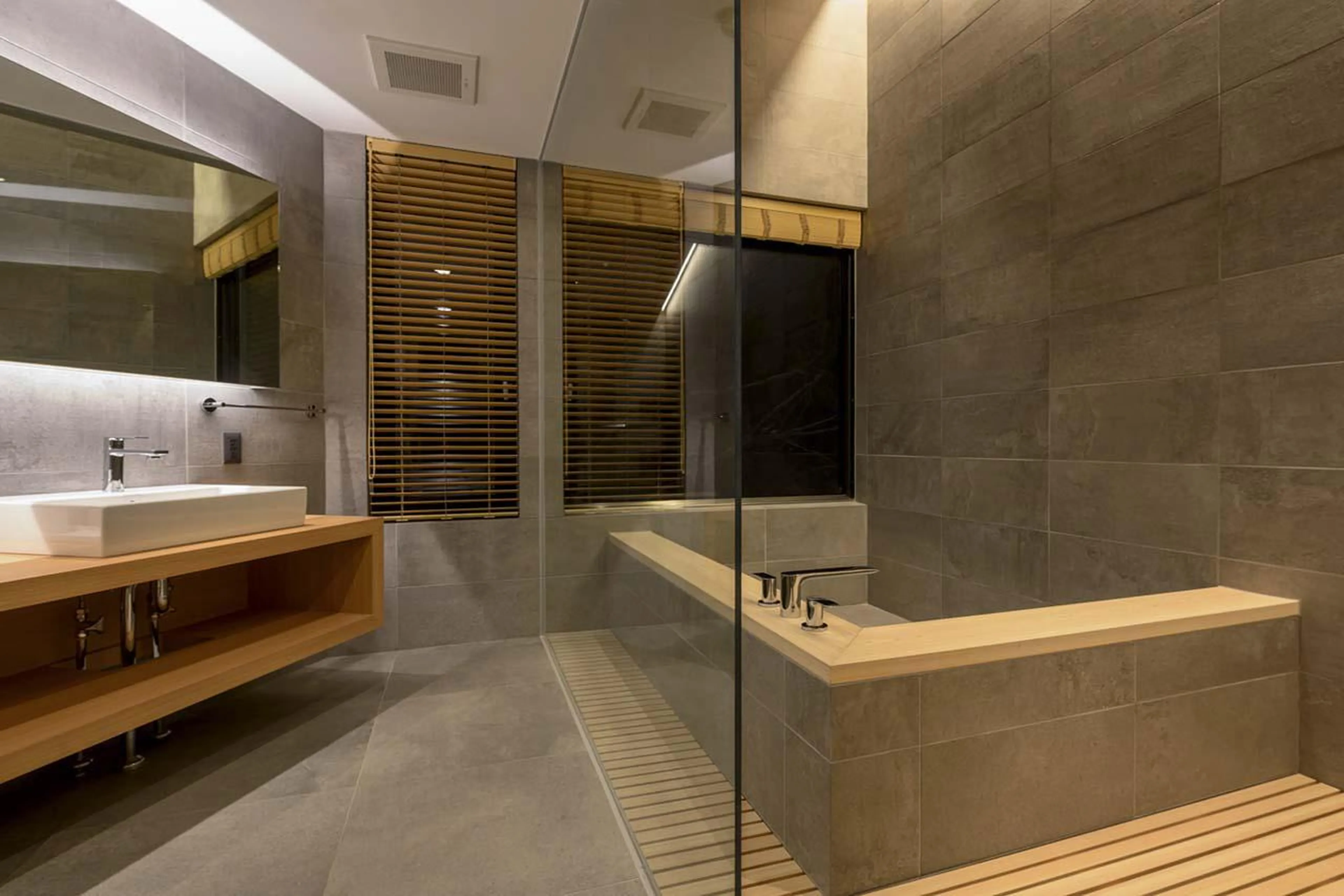Bathroom shared between bedroom three and four at Chalet Yukihyo in Niseko