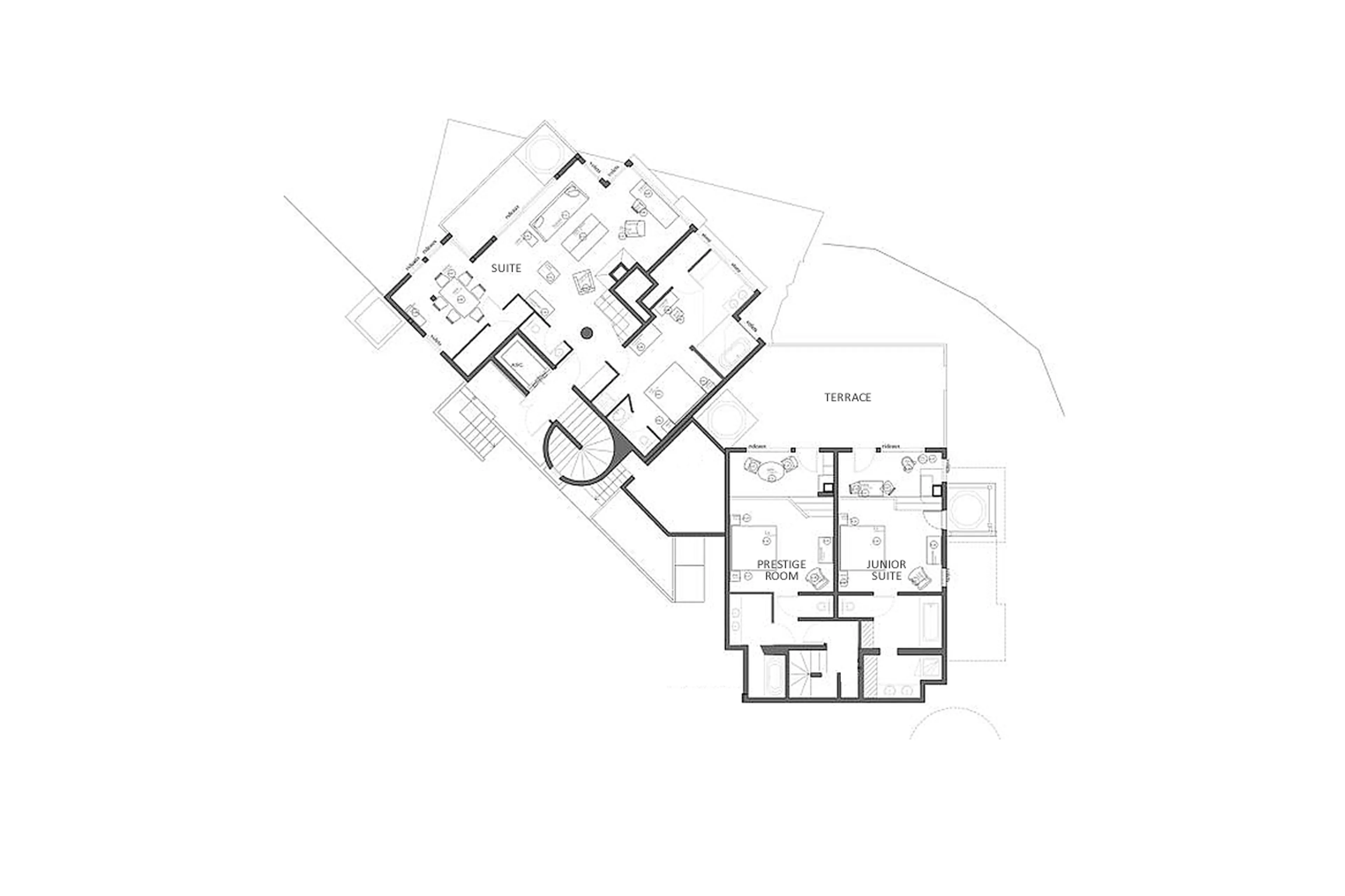 Level 0 floor plan of Le Chalet Zannier in Megeve
