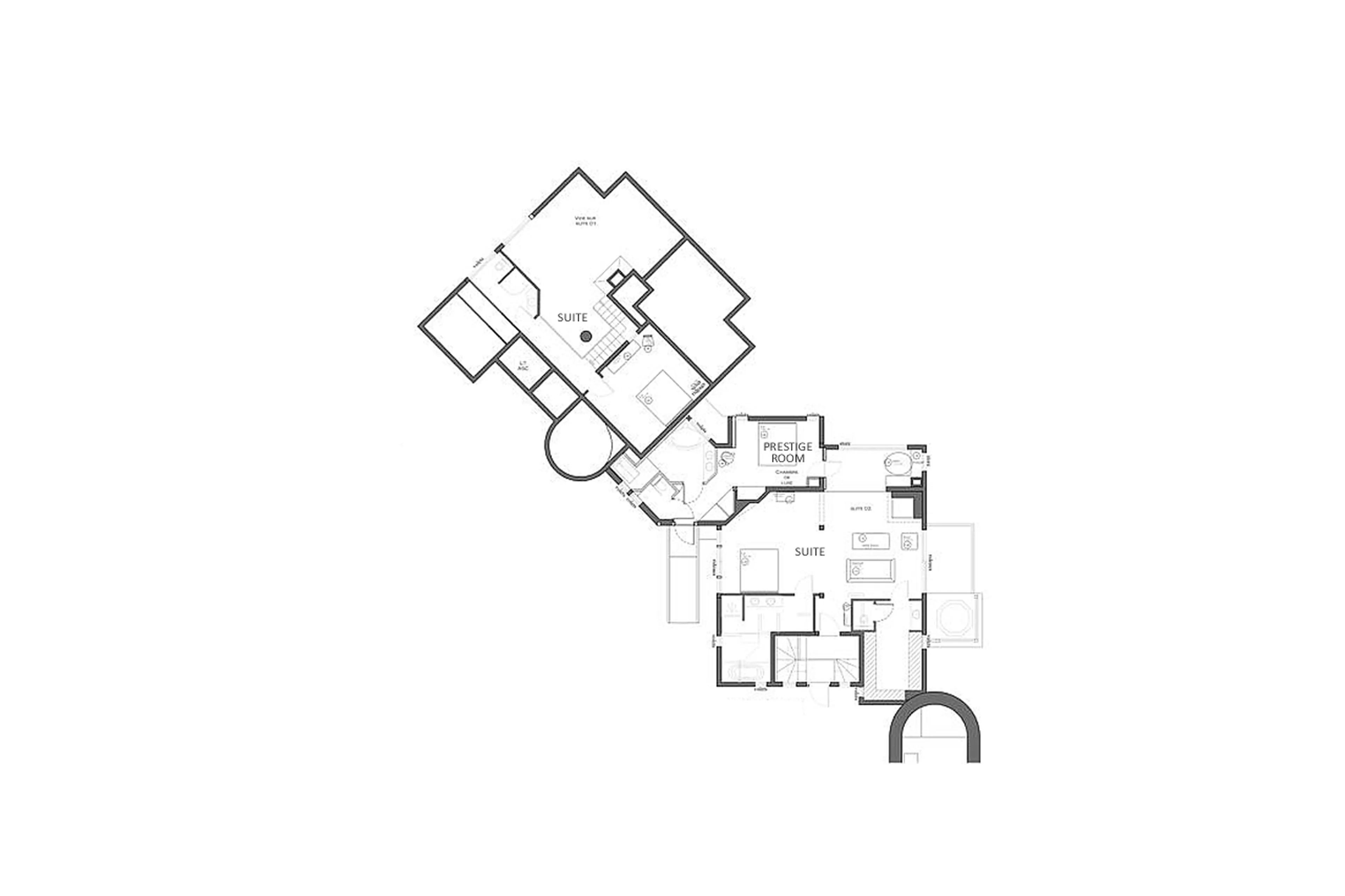 Level 1 floor plan of Le Chalet Zannier in Megeve