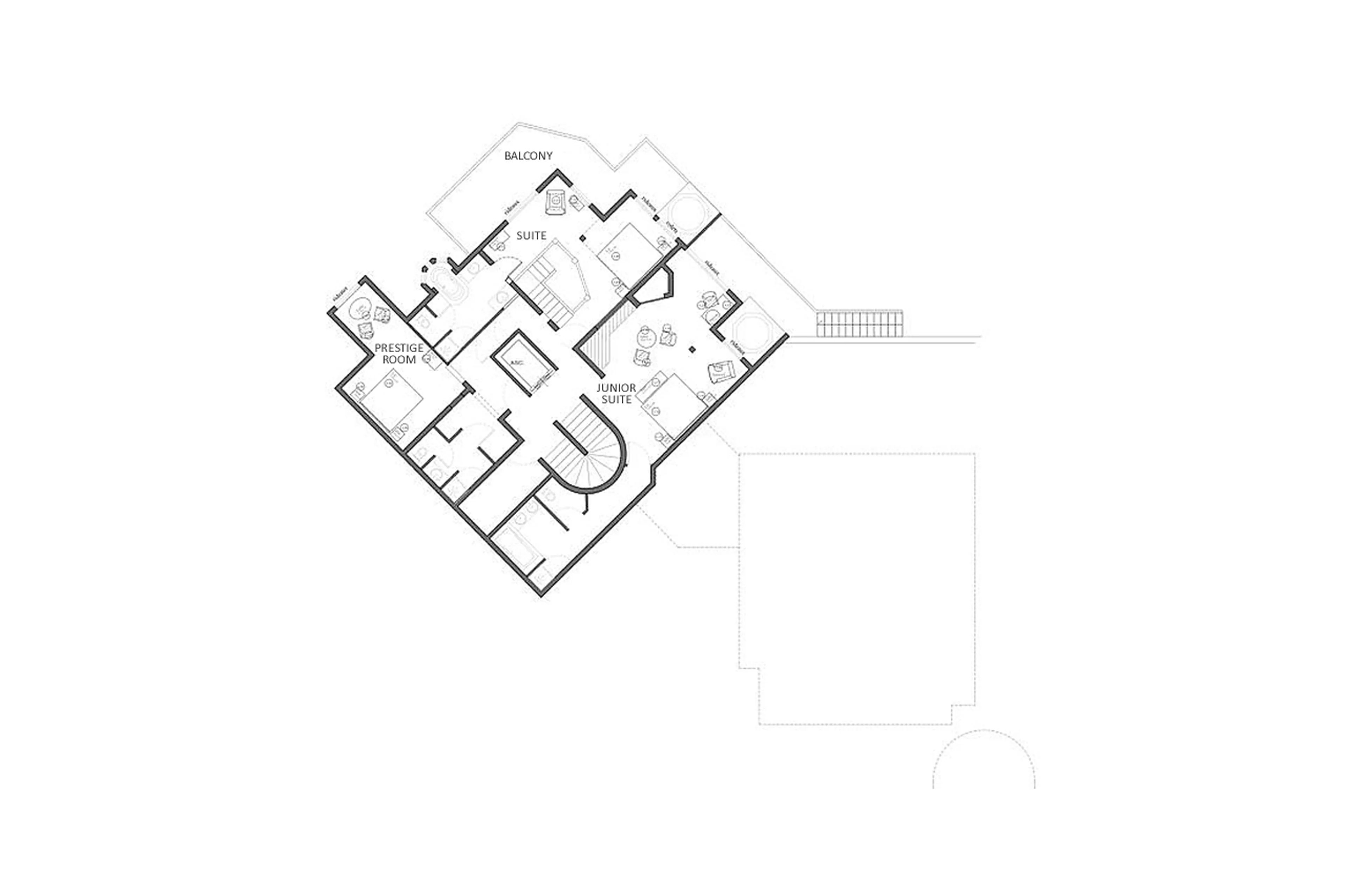 Level -1 floor plan of Le Chalet Zannier in Megeve