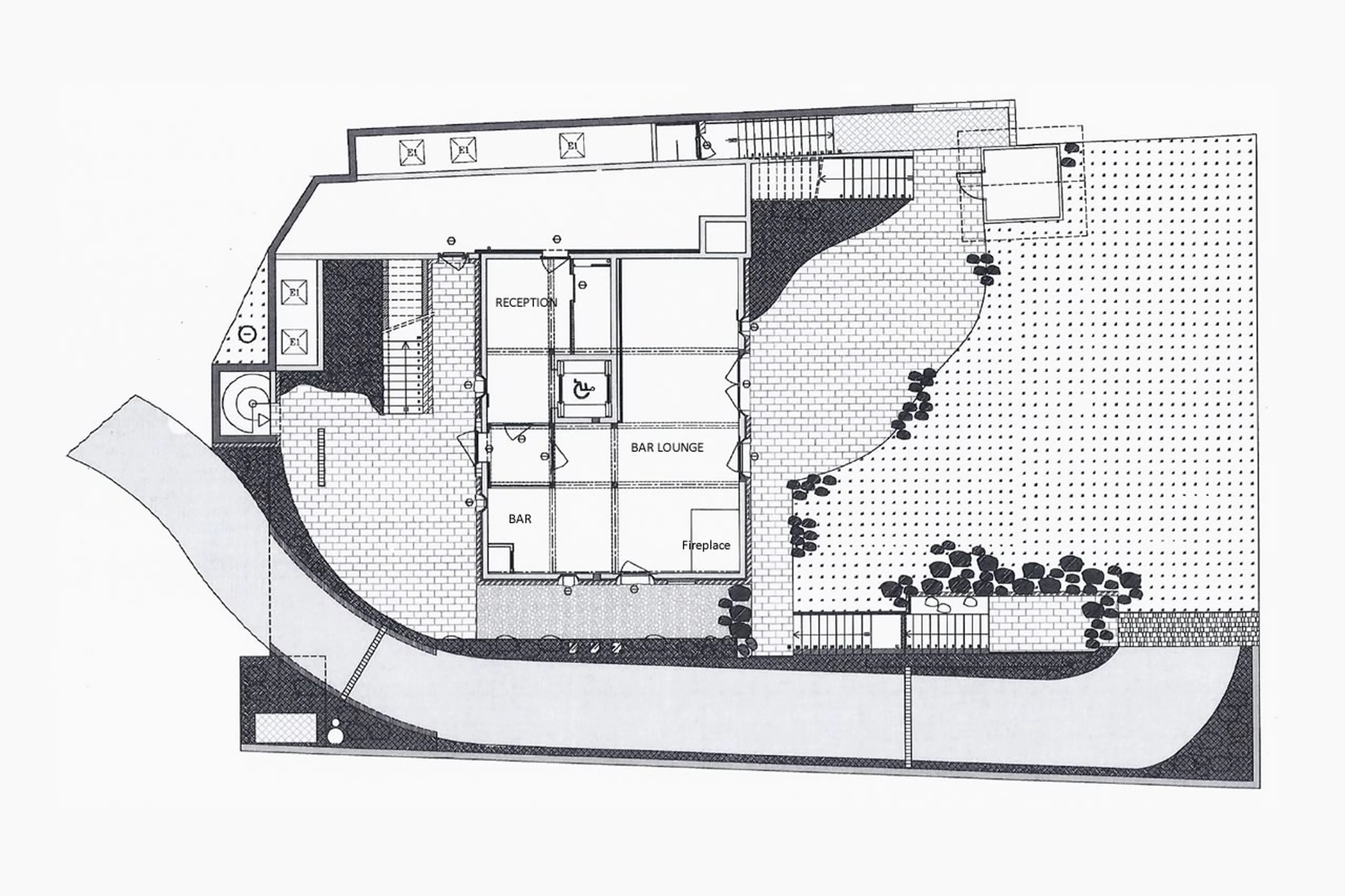 Lounge bar floor plan of Le Chalet Zannier in Megeve