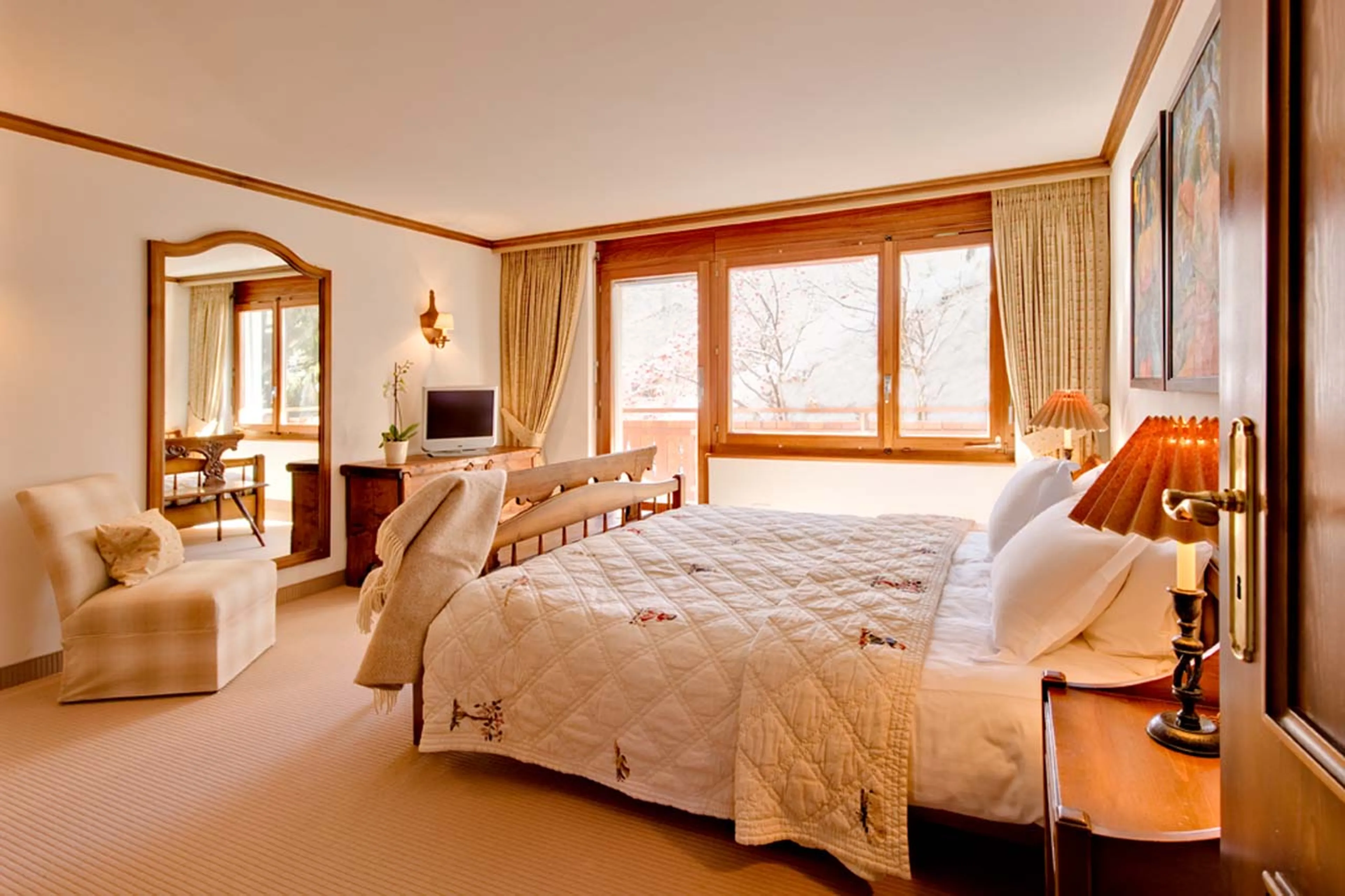 Bedroom three at Chalet Zen in Zermatt