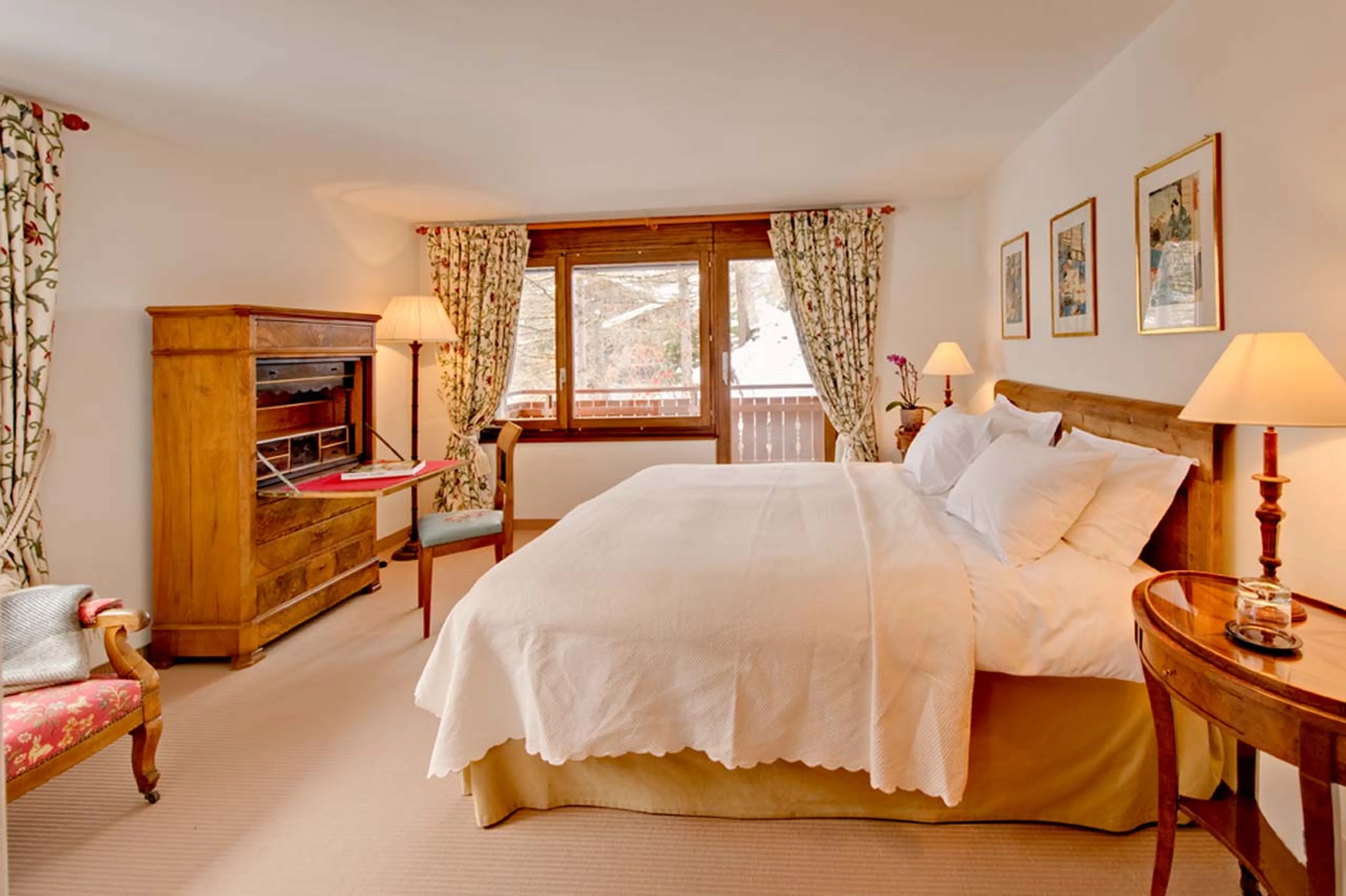 Bedroom four balcony at Chalet Zen in Zermatt