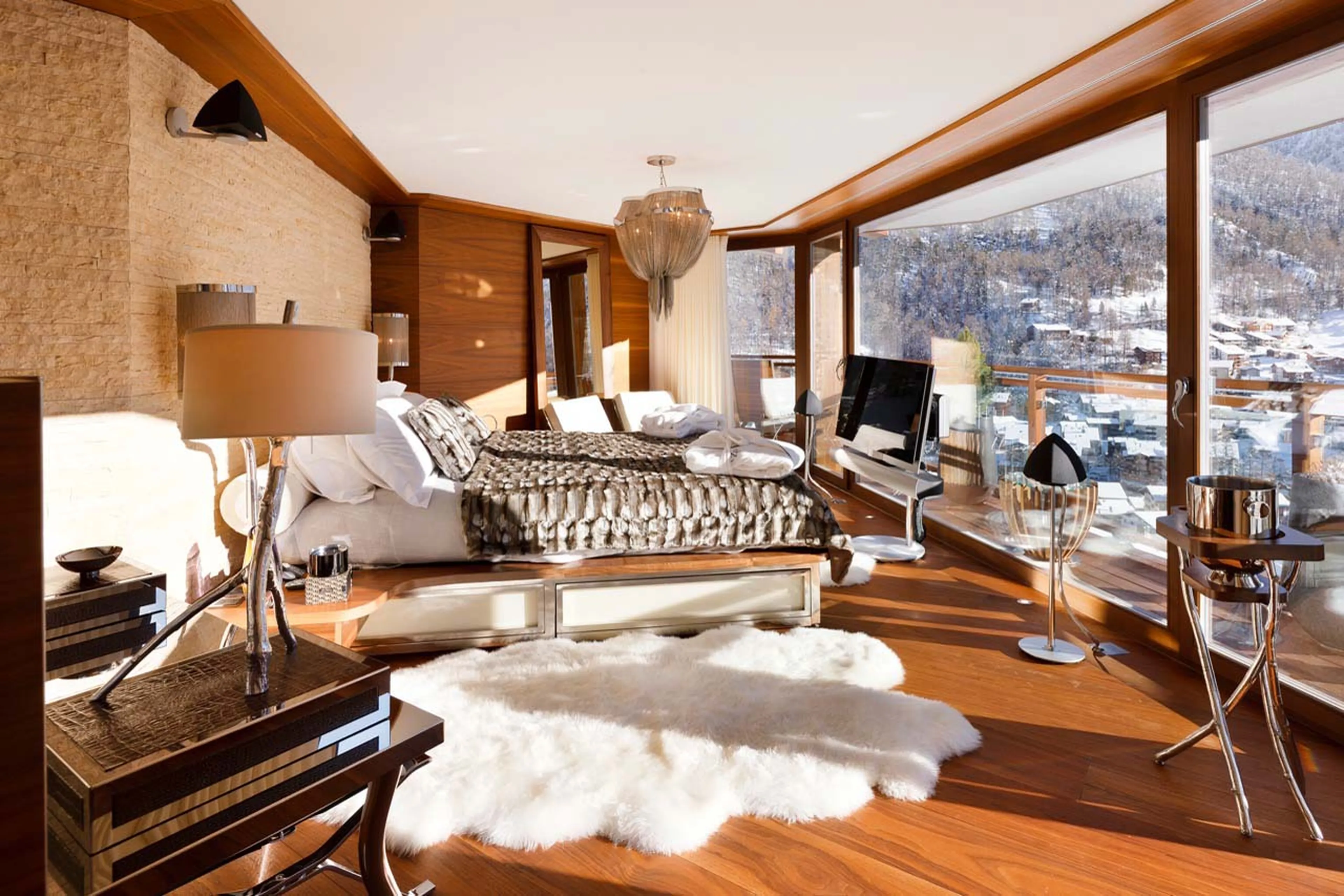Master guest suite on first floor of Chalet Zermatt Peak in Zermatt