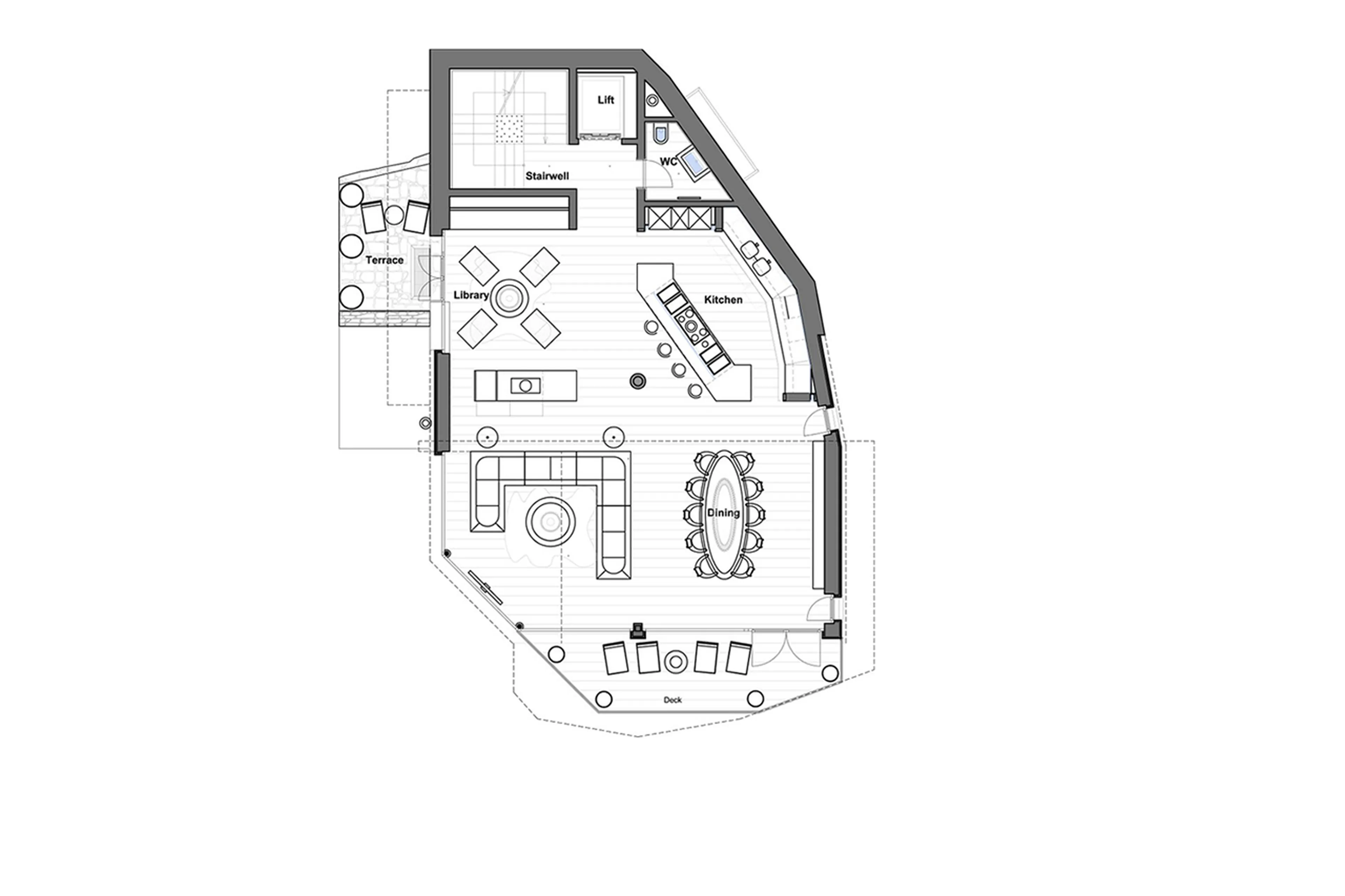 Second floor floor plan of Chalet Zermatt Peak in Zermatt