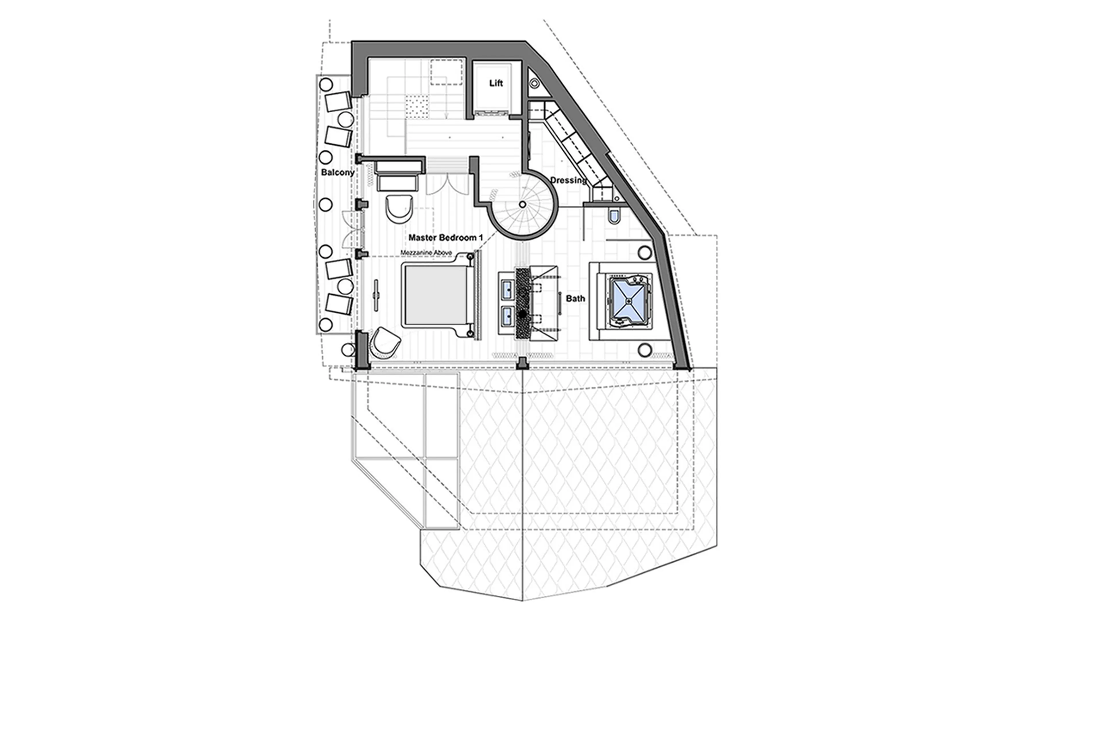Third floor floor plan of Chalet Zermatt Peak in Zermatt