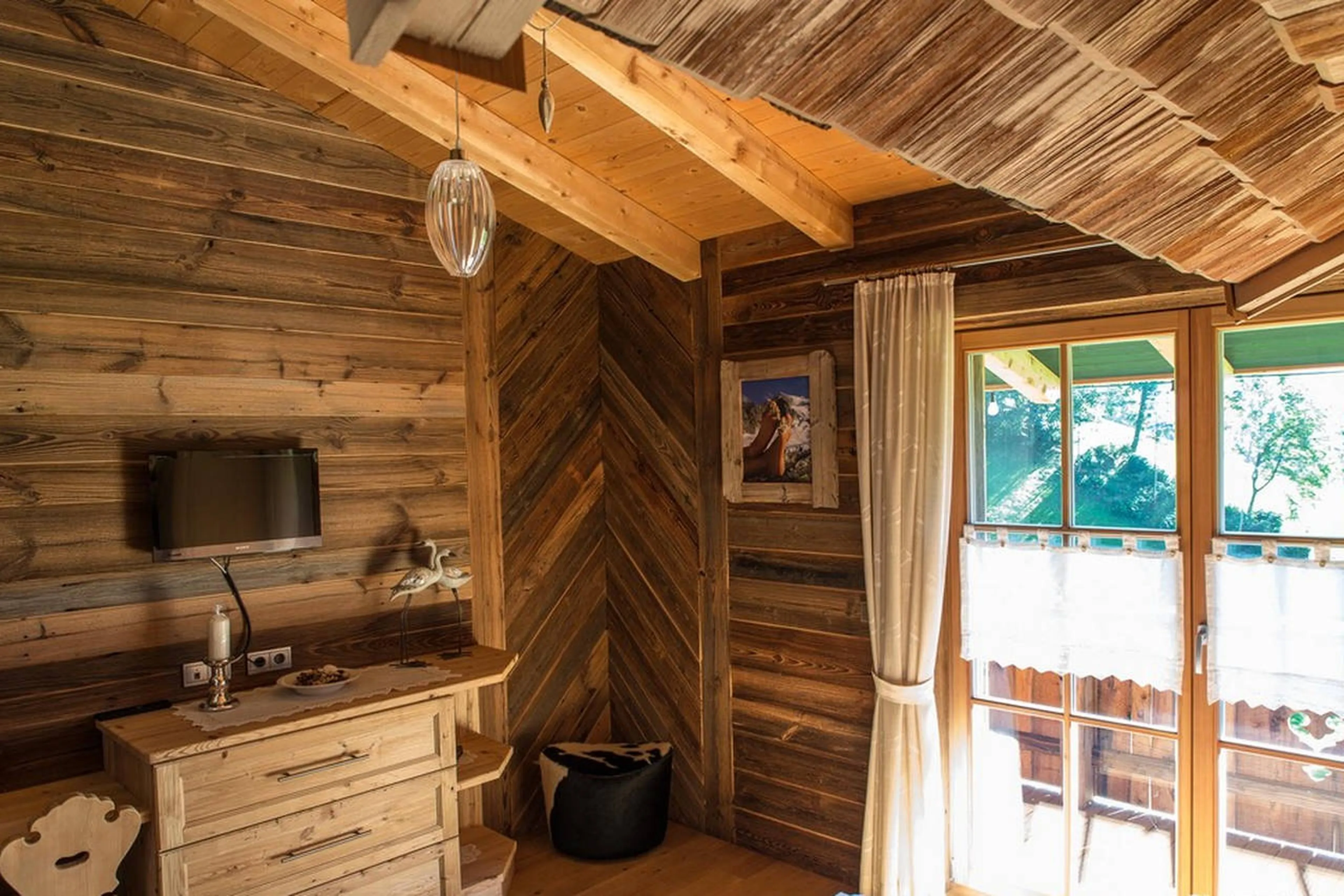 Private balcony and TV in Chalet Ziller in Zillertal