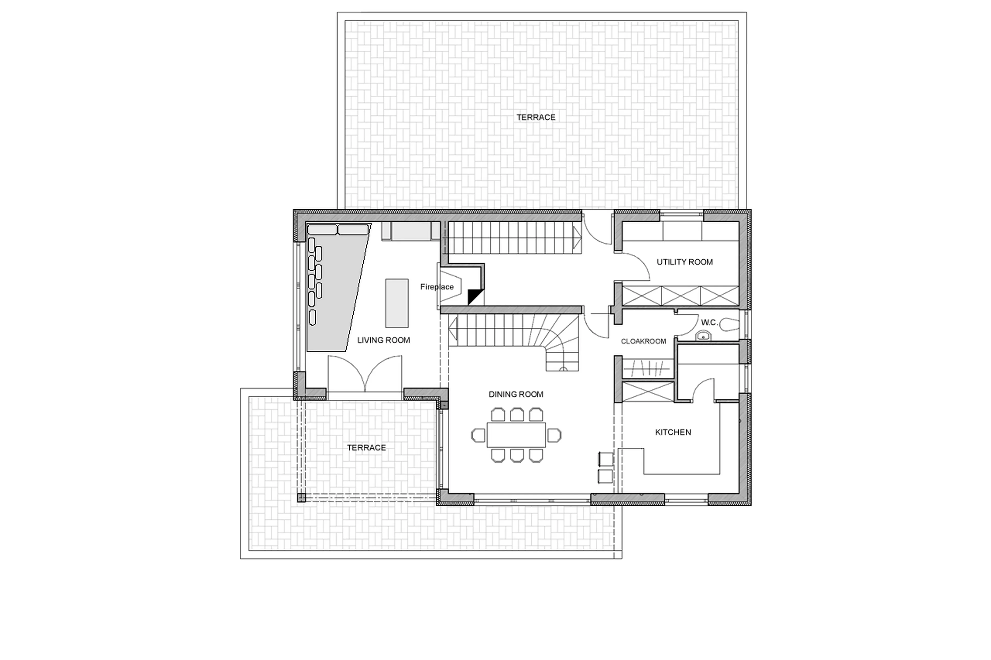 Level 1 floor plan of Chalet Ziller in Zillertal