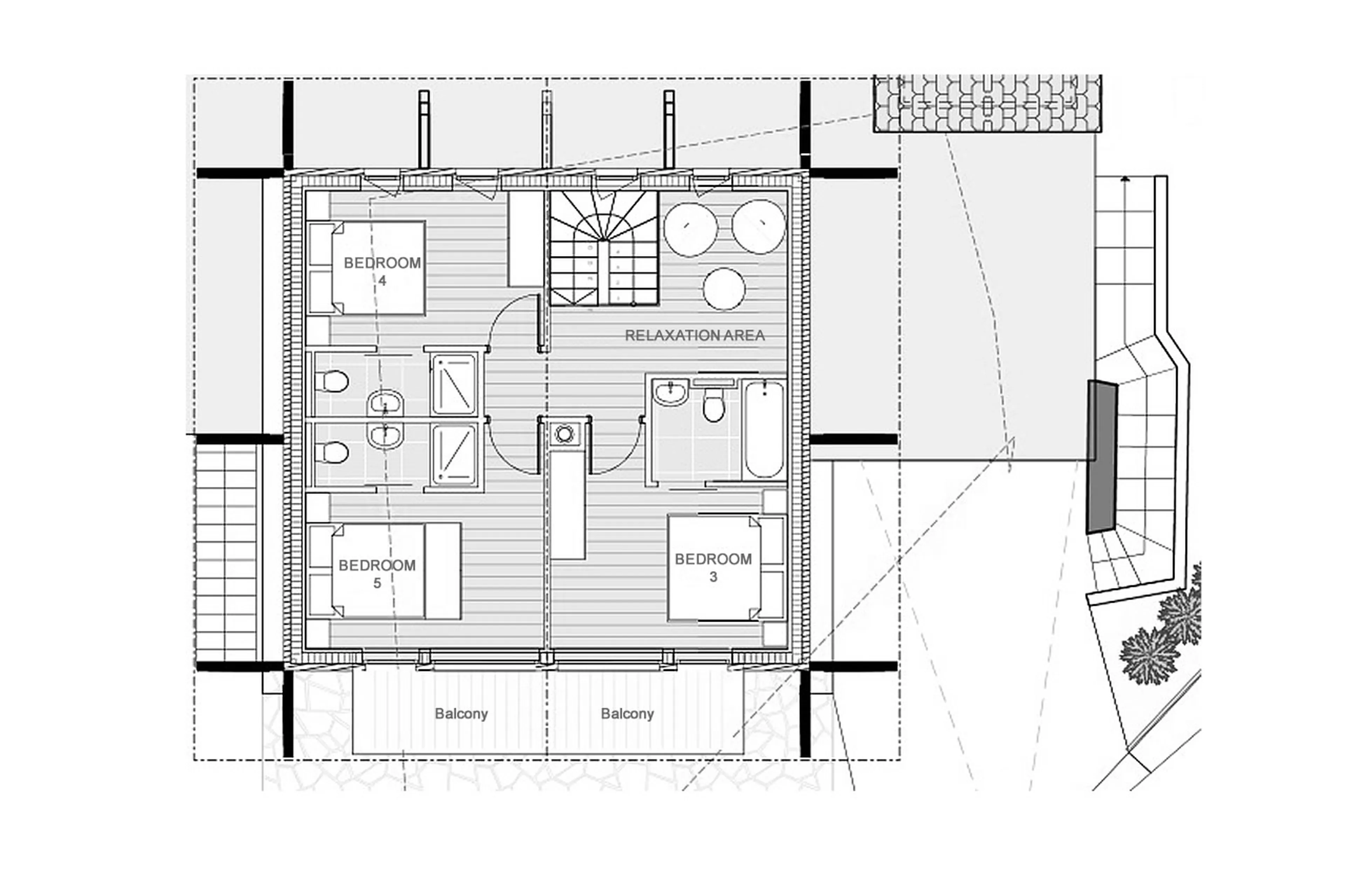 Level 1 floor plan of Chalet Pierrepointe in Verbier