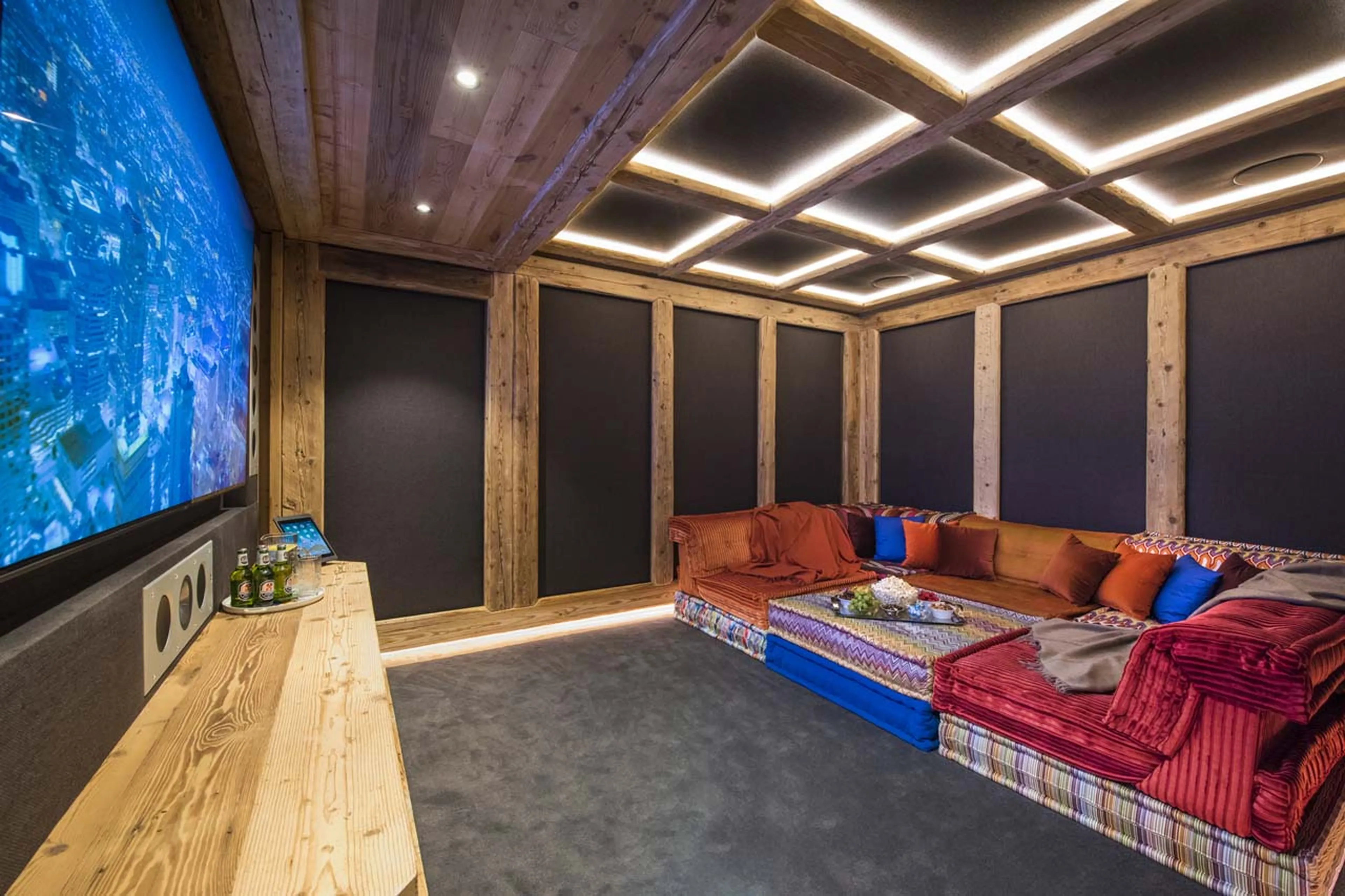 Cinema room at Chesa El Toula in St Moritz