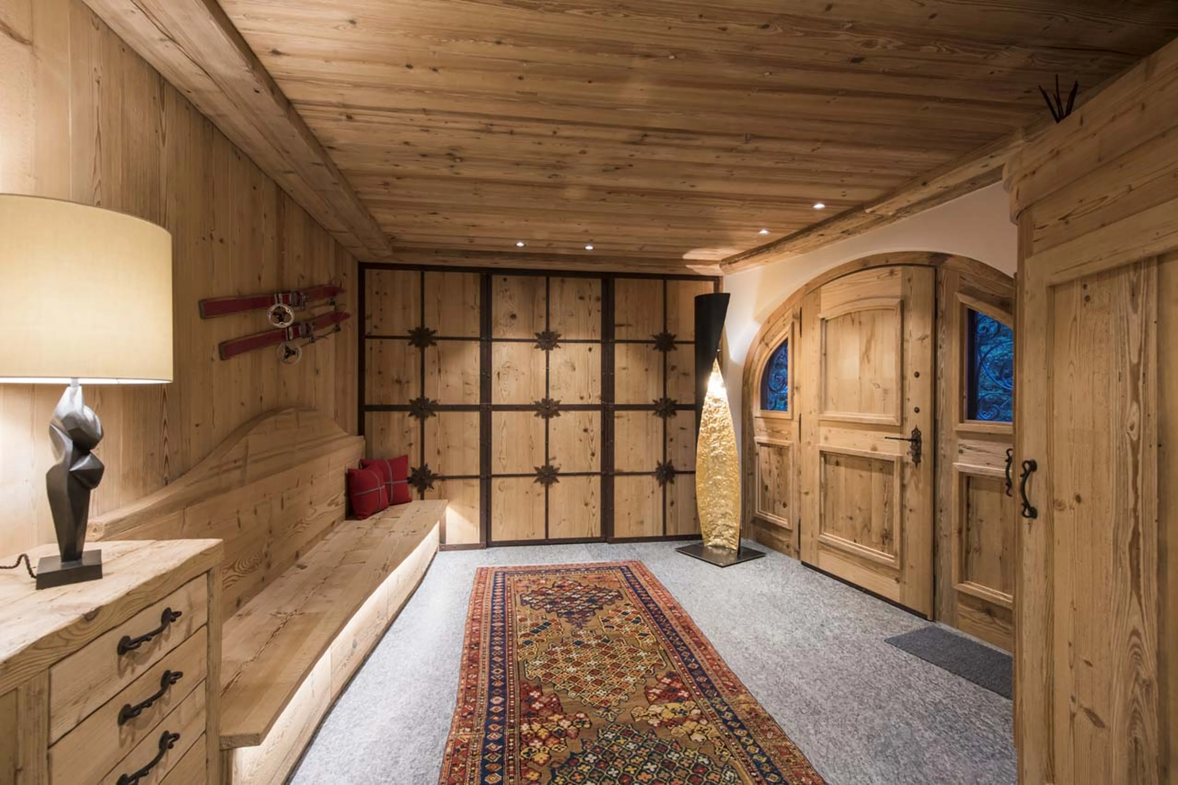 Entrance hall at Chesa El Toula in St Moritz