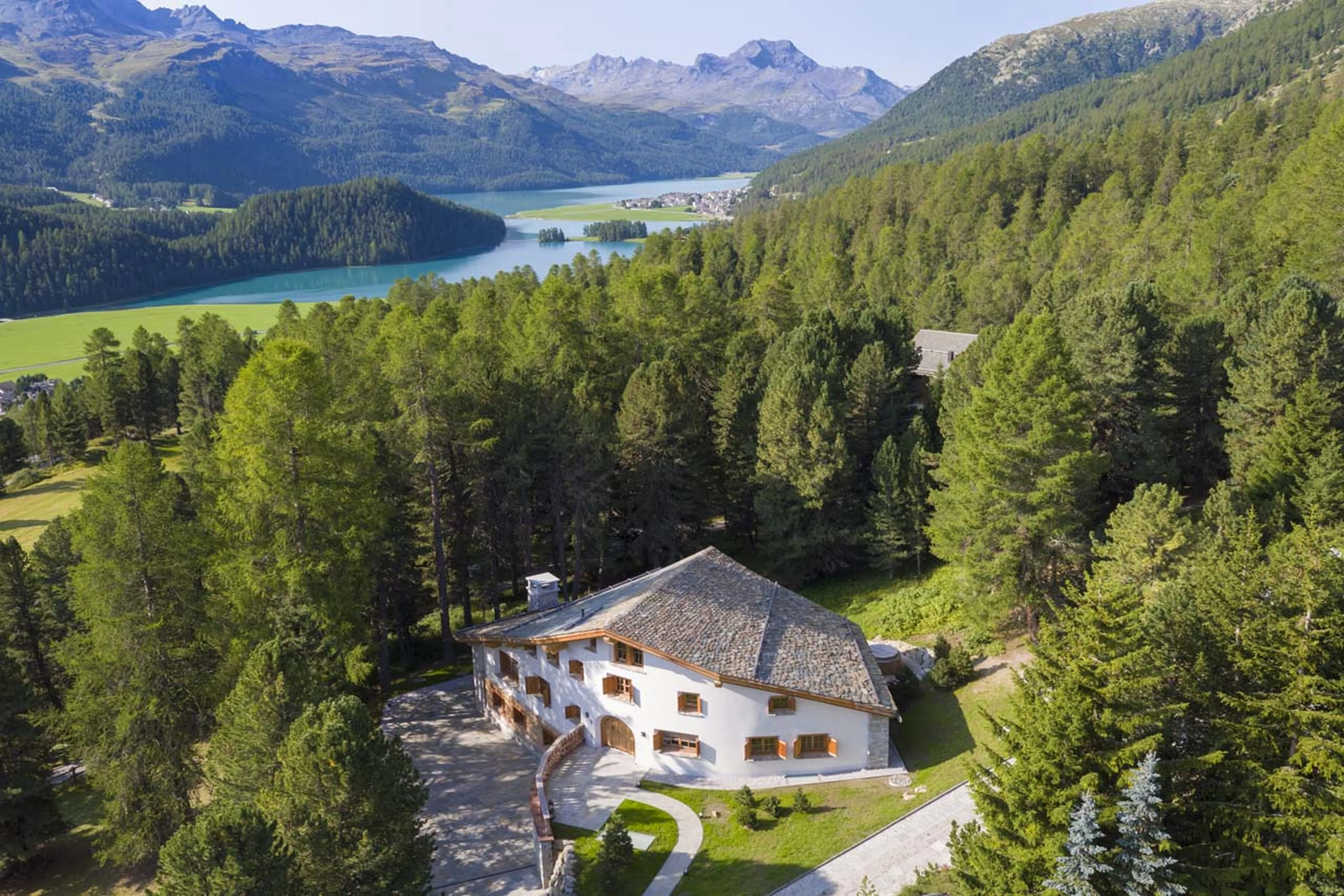 Aerial view of Chesa El Toula in St Moritz