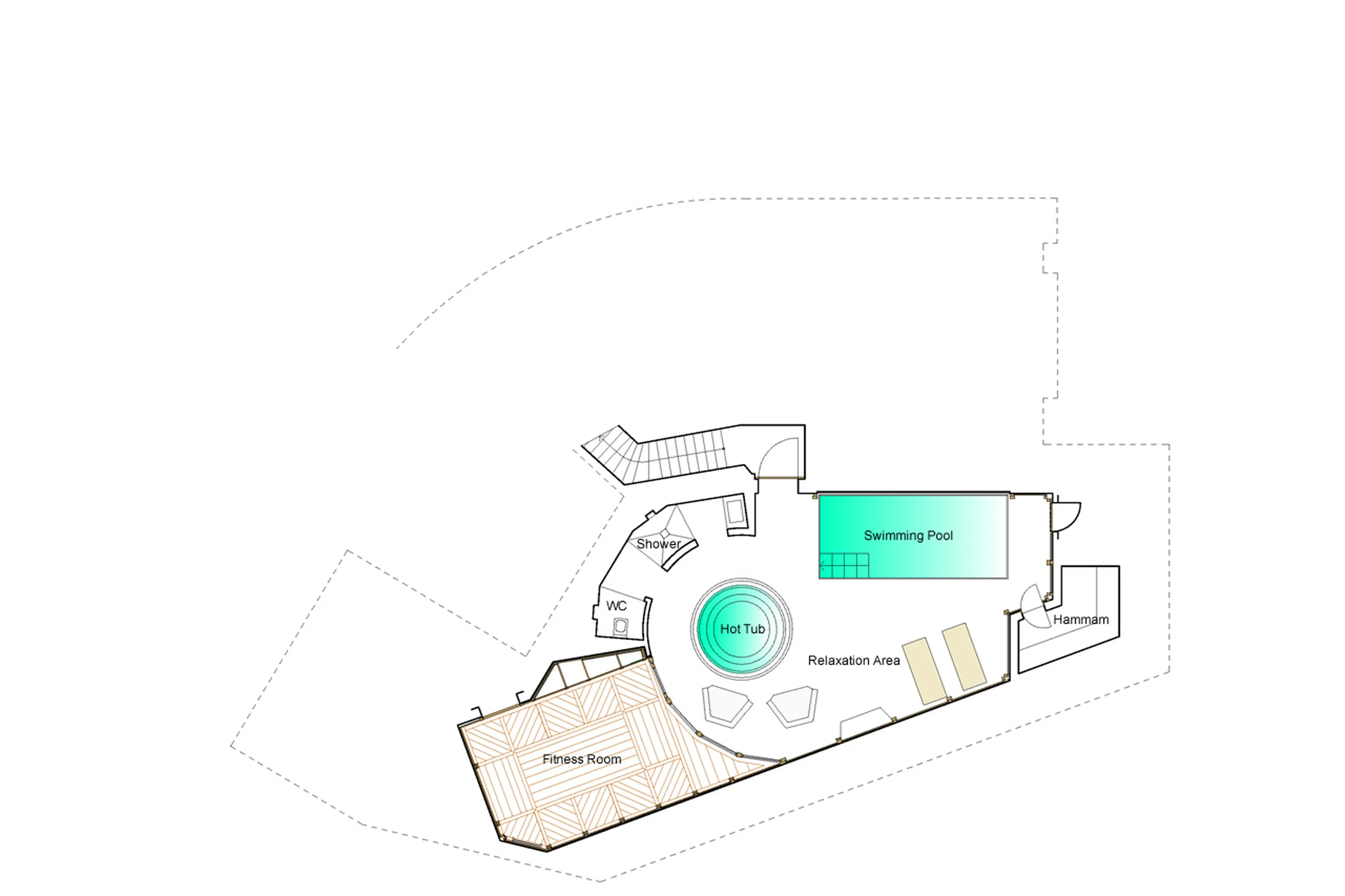 Level -2 floor plan of Chesa El Toula in St Moritz