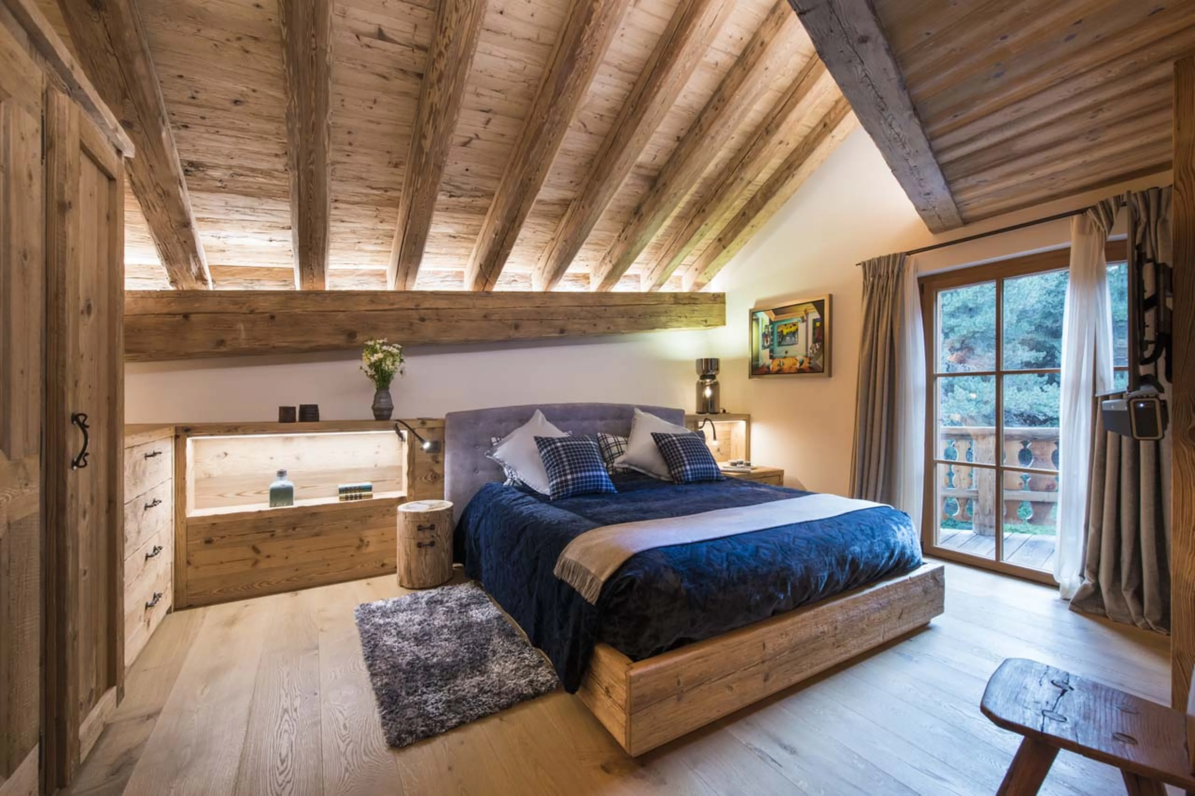 Bedroom two at Chesa El Toula in St Moritz