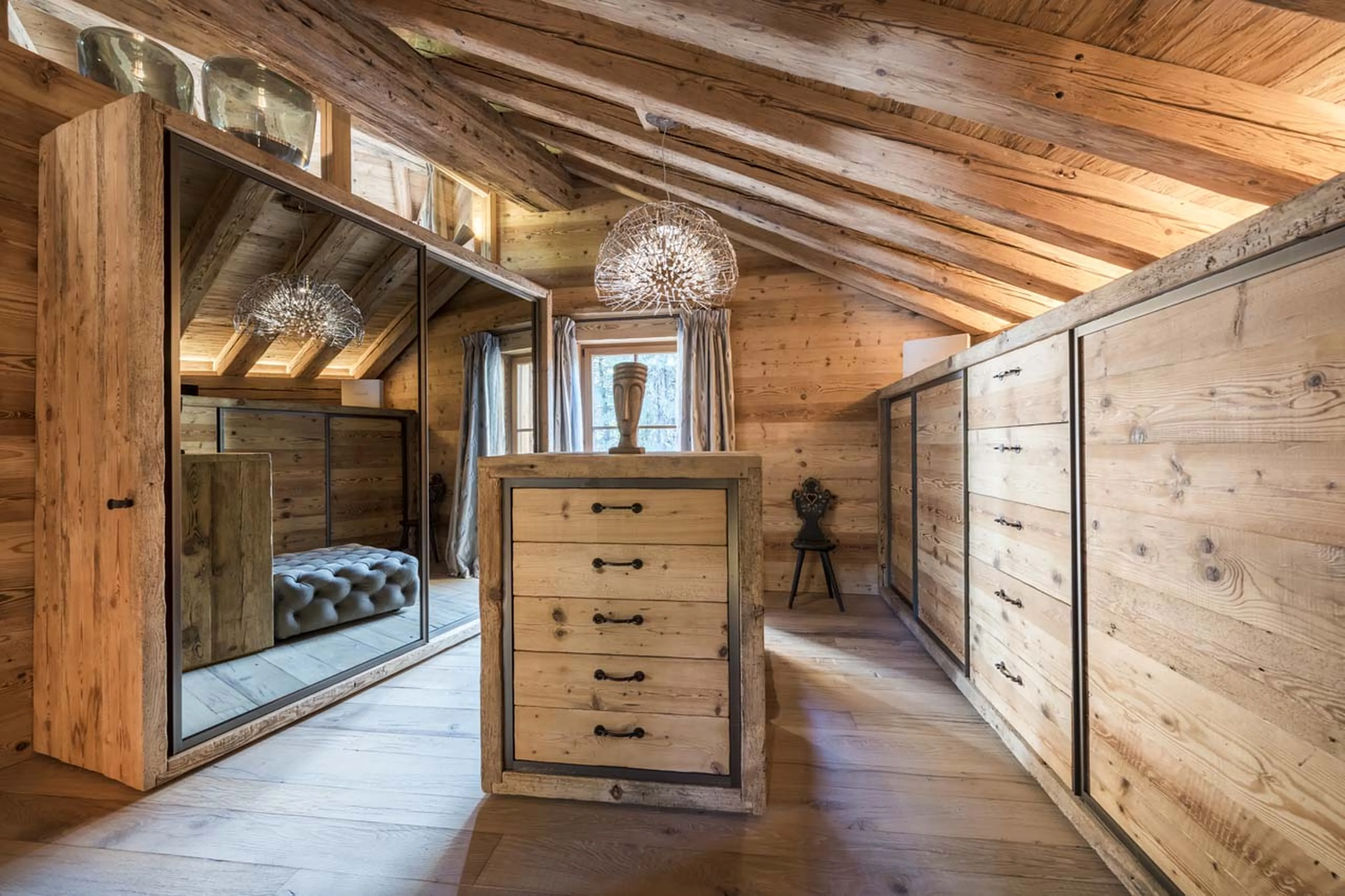 Bedroom one dressing area at Chesa El Toula in St Moritz