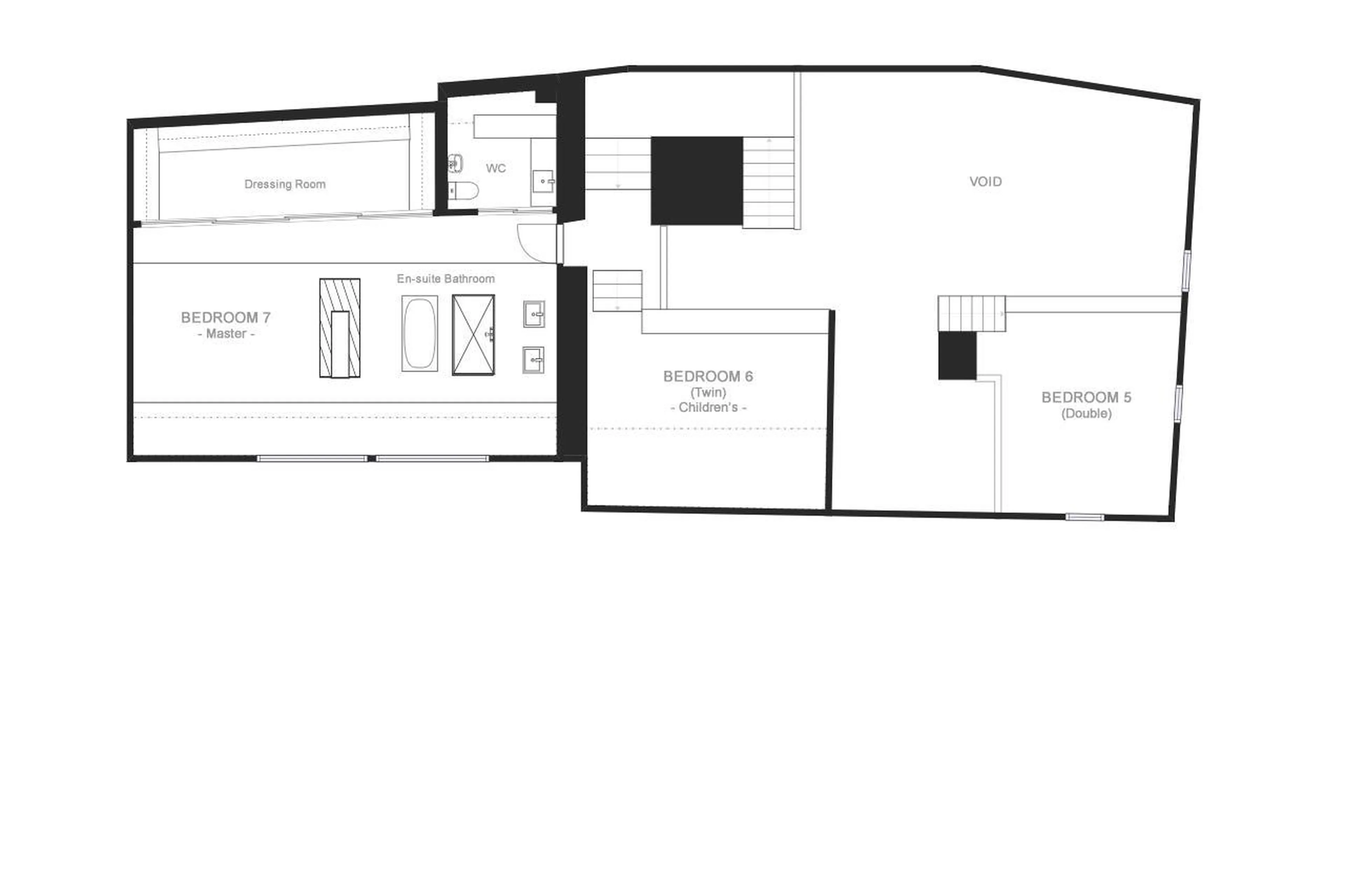 Level 4 floor plans of Chesa Laret in St Moritz