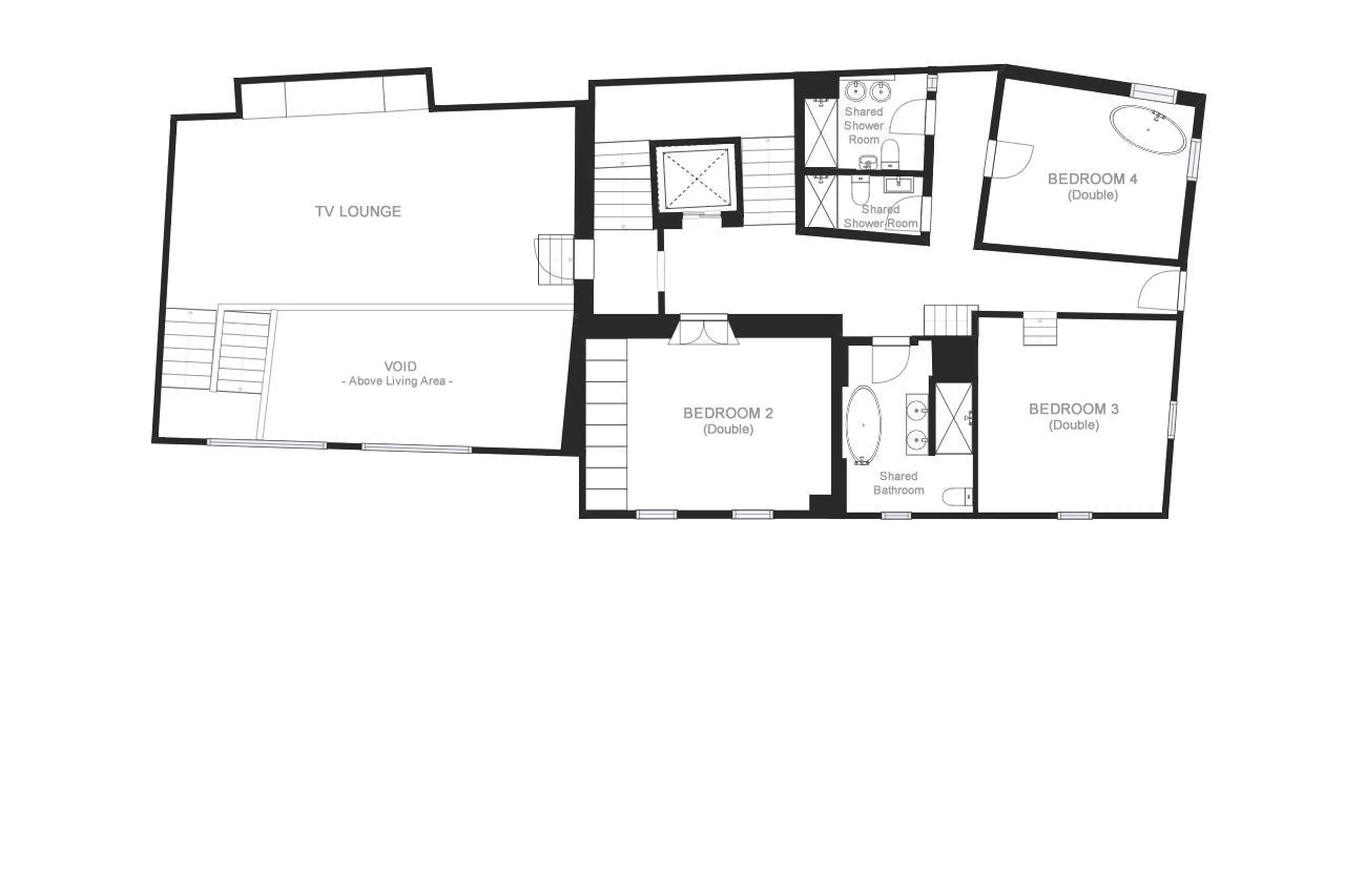 Level 3 floor plans of Chesa Laret in St Moritz