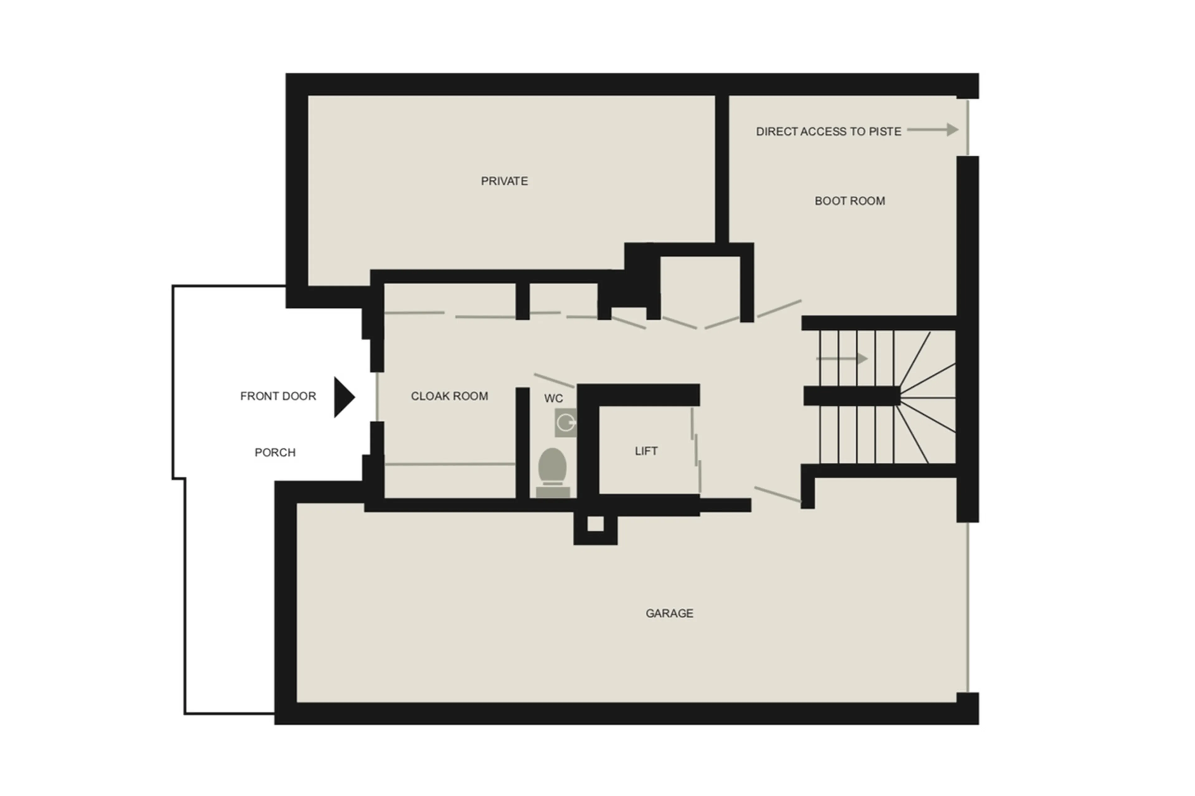 Level 1 floor plan of Chez Bugi in St Marin de Belleville