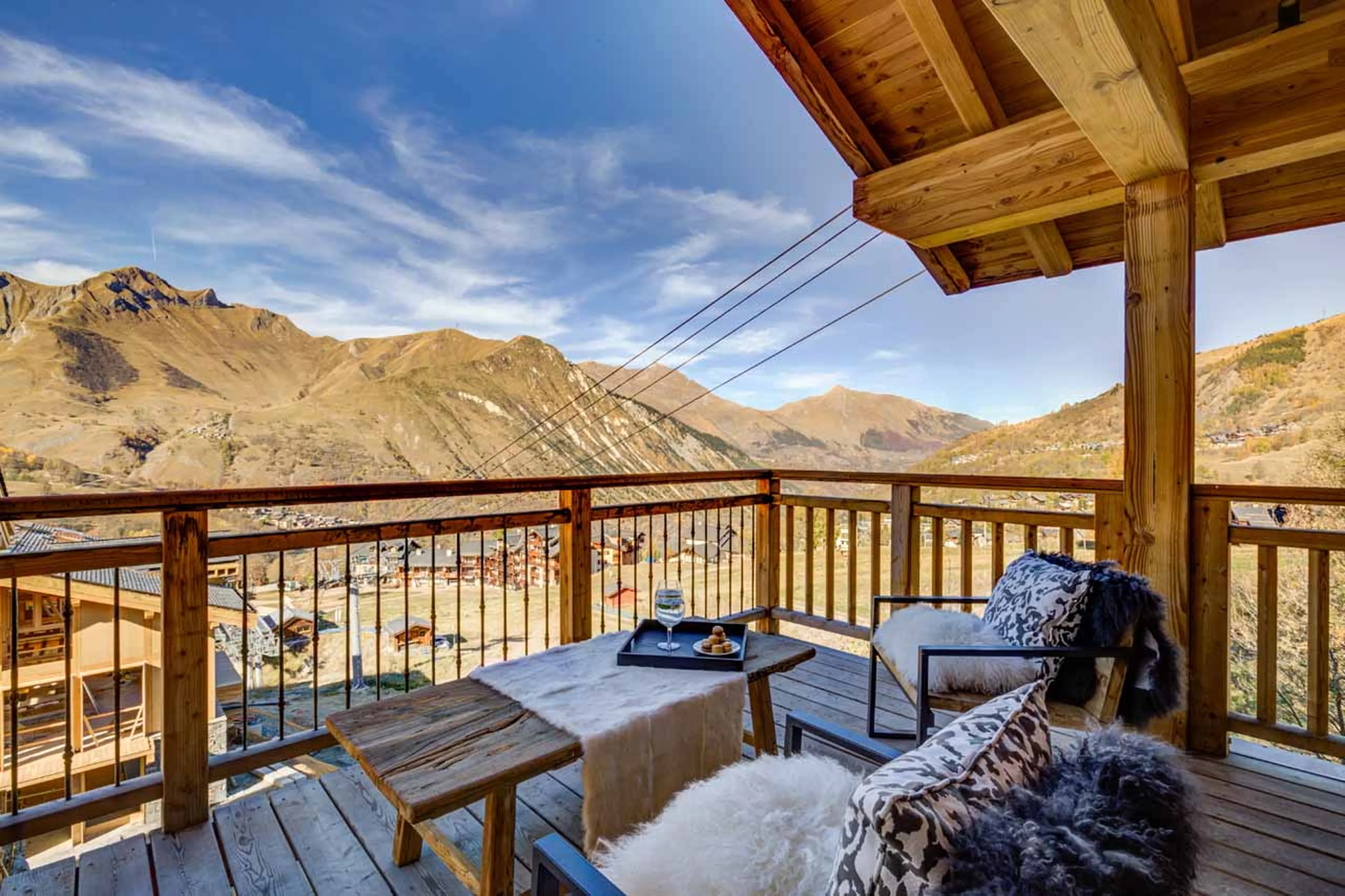 Terrace seating at Chez Bugi in St Martin de Belleville
