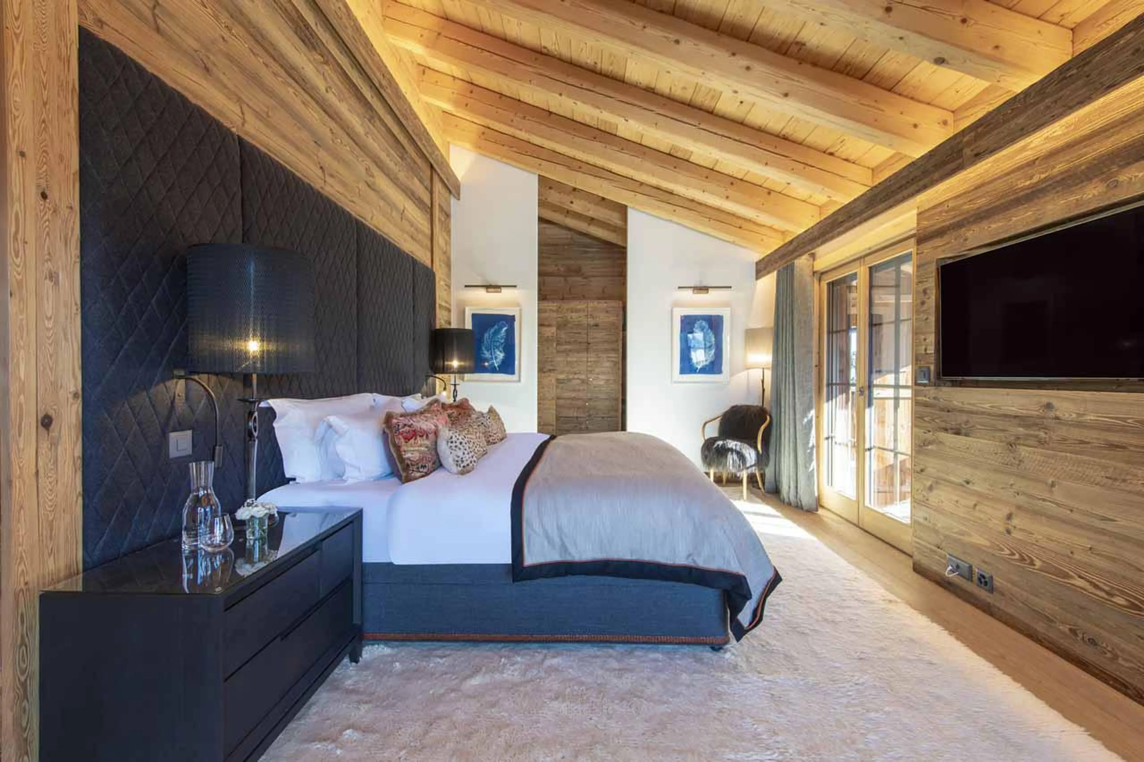Apple TV in master bedroom of Chalet Daphne in Verbier