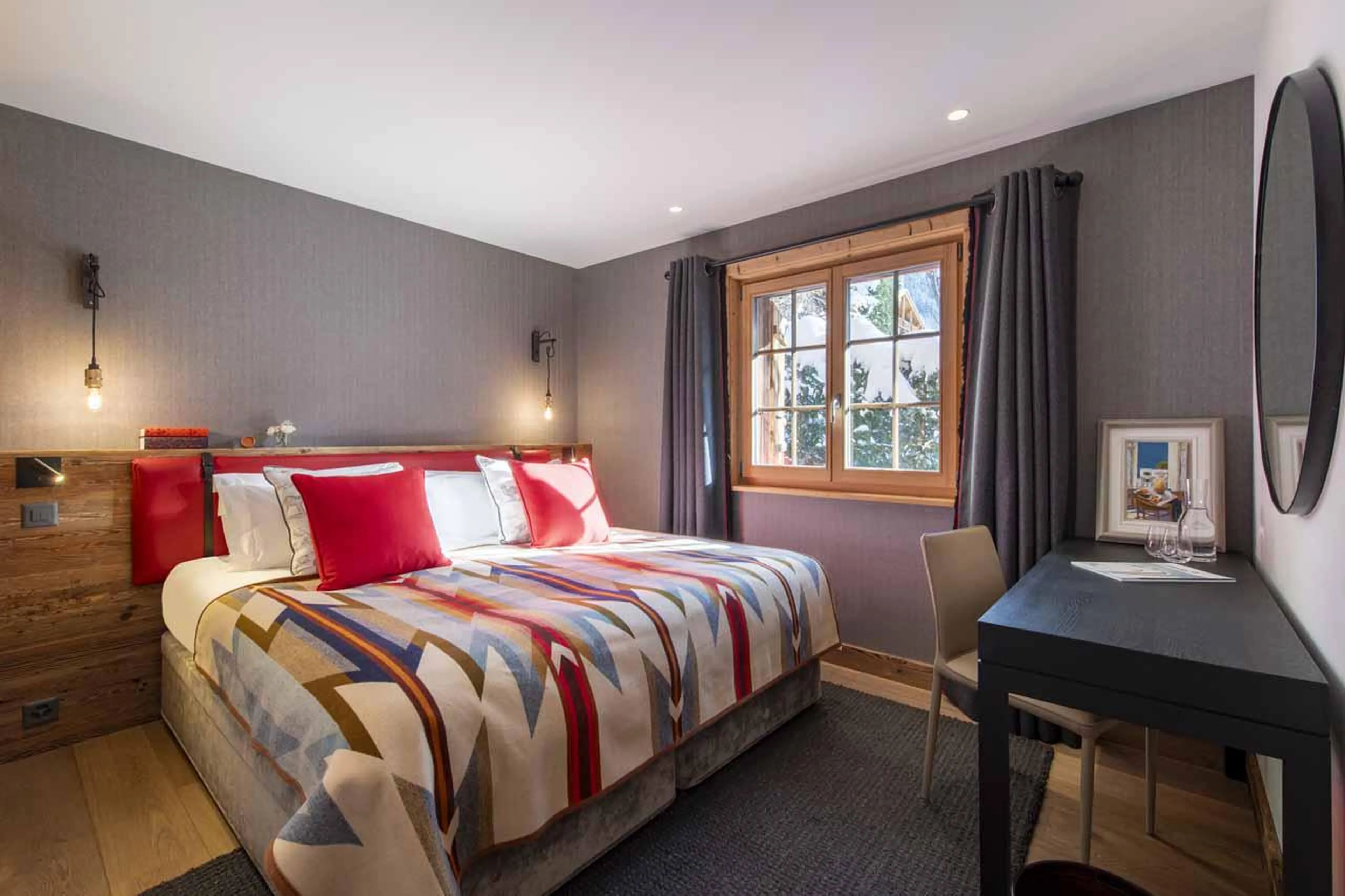 Bedroom two in Chalet Daphne in Verbier