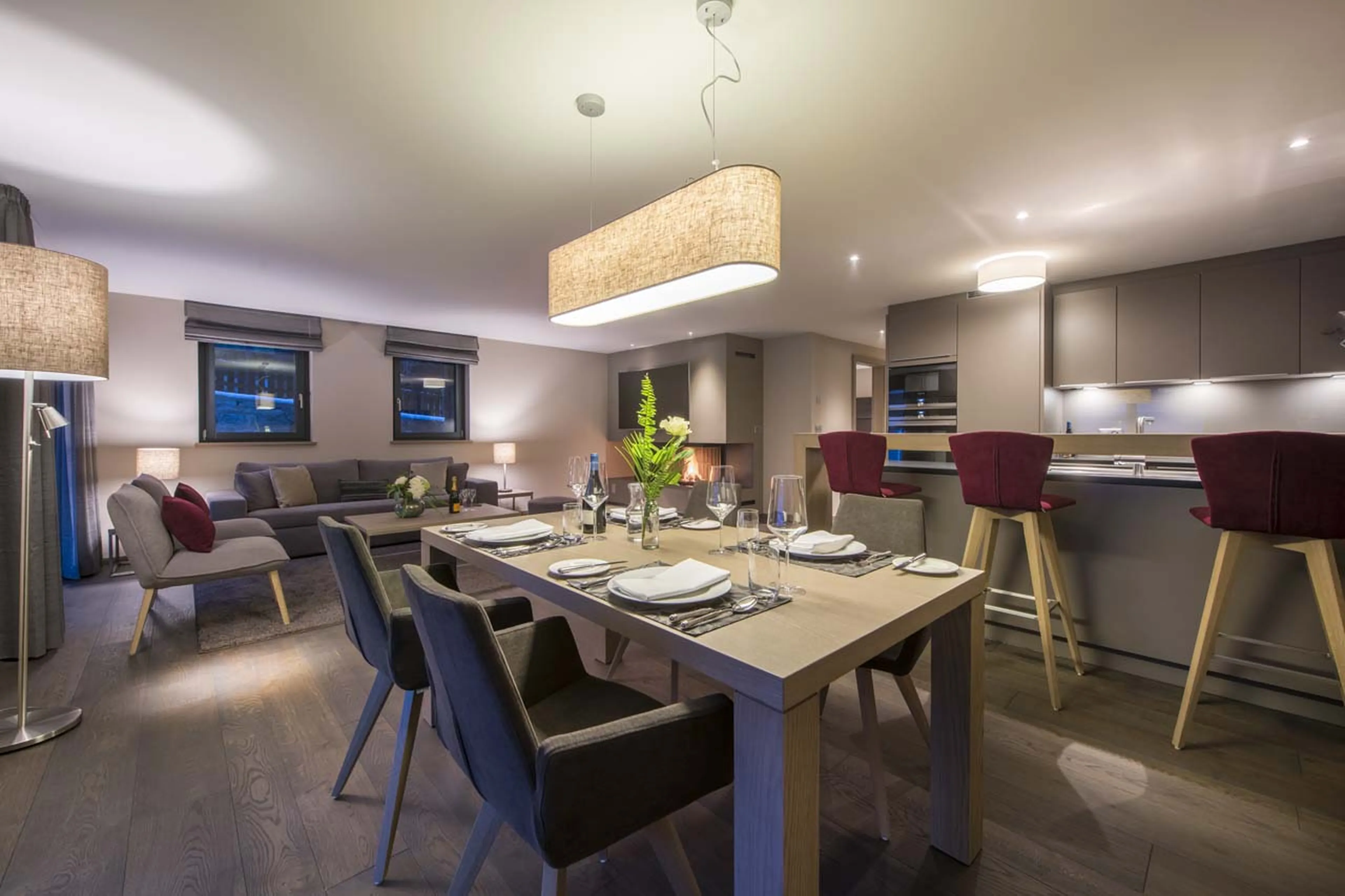 Dining table at Christiania 1 Apartment in Zermatt