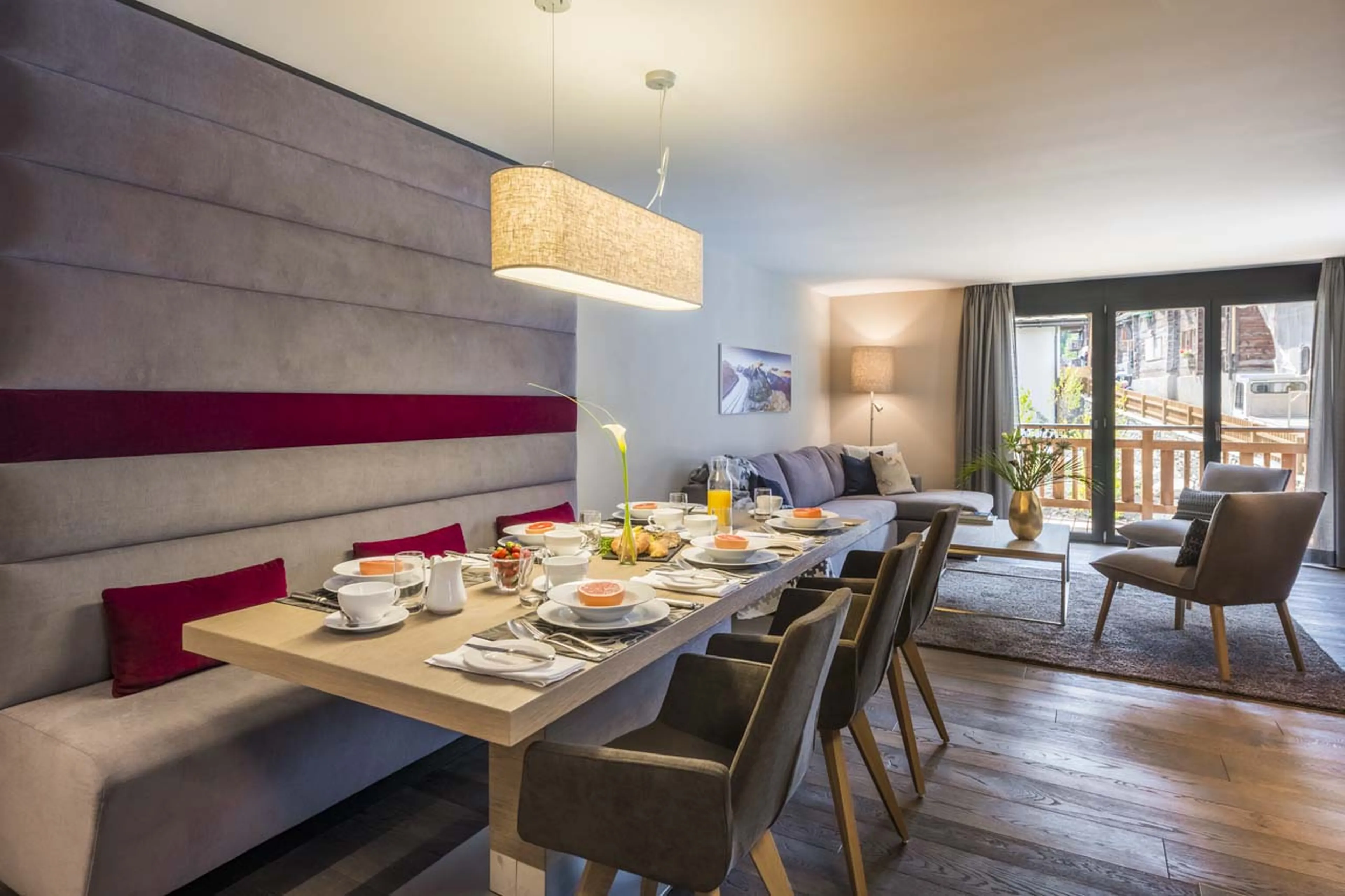 Dining table at Christiania Apartment 3 in Zermatt