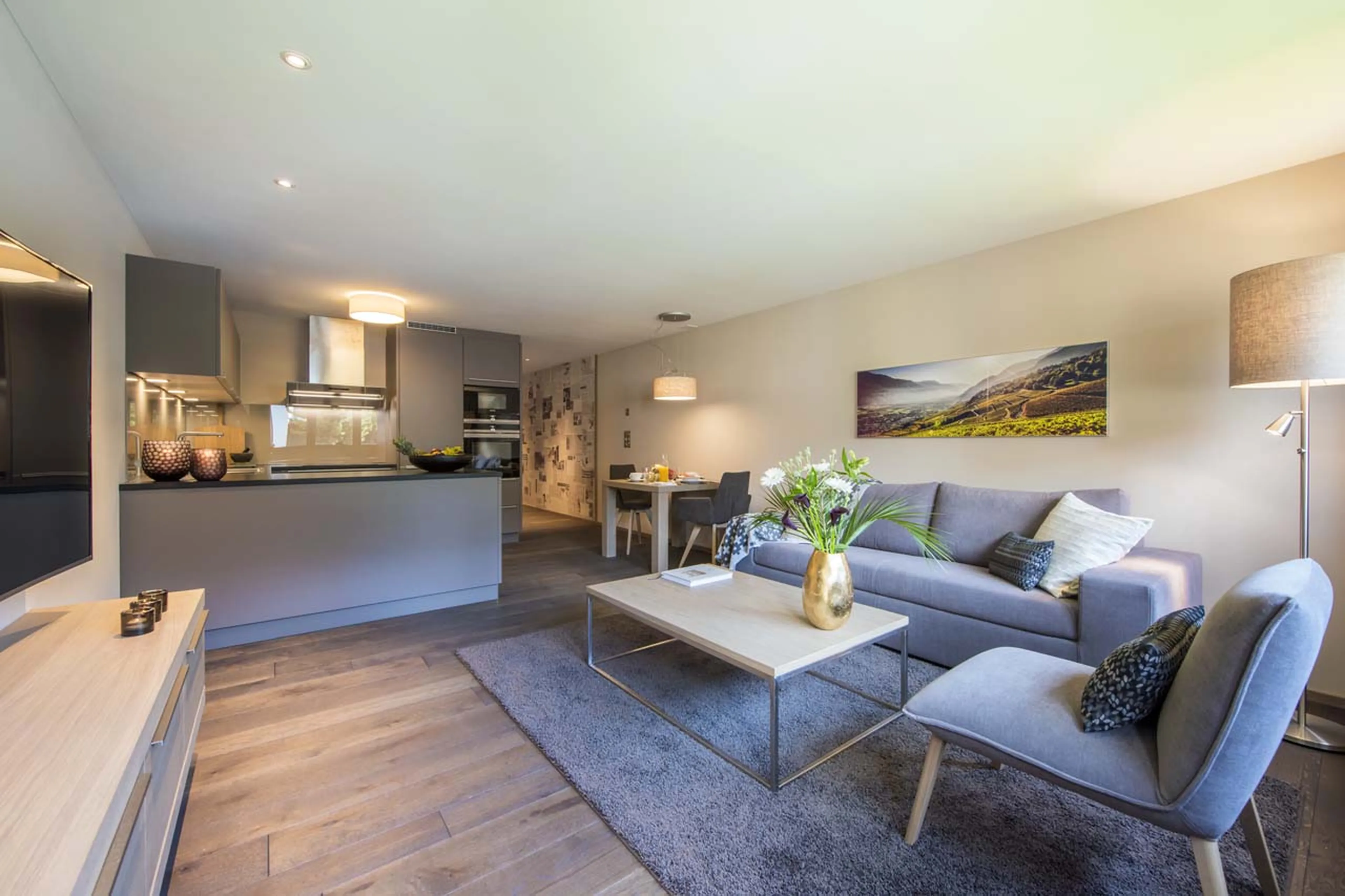 Apartment 4 living area in Christiania Residence in Zermatt