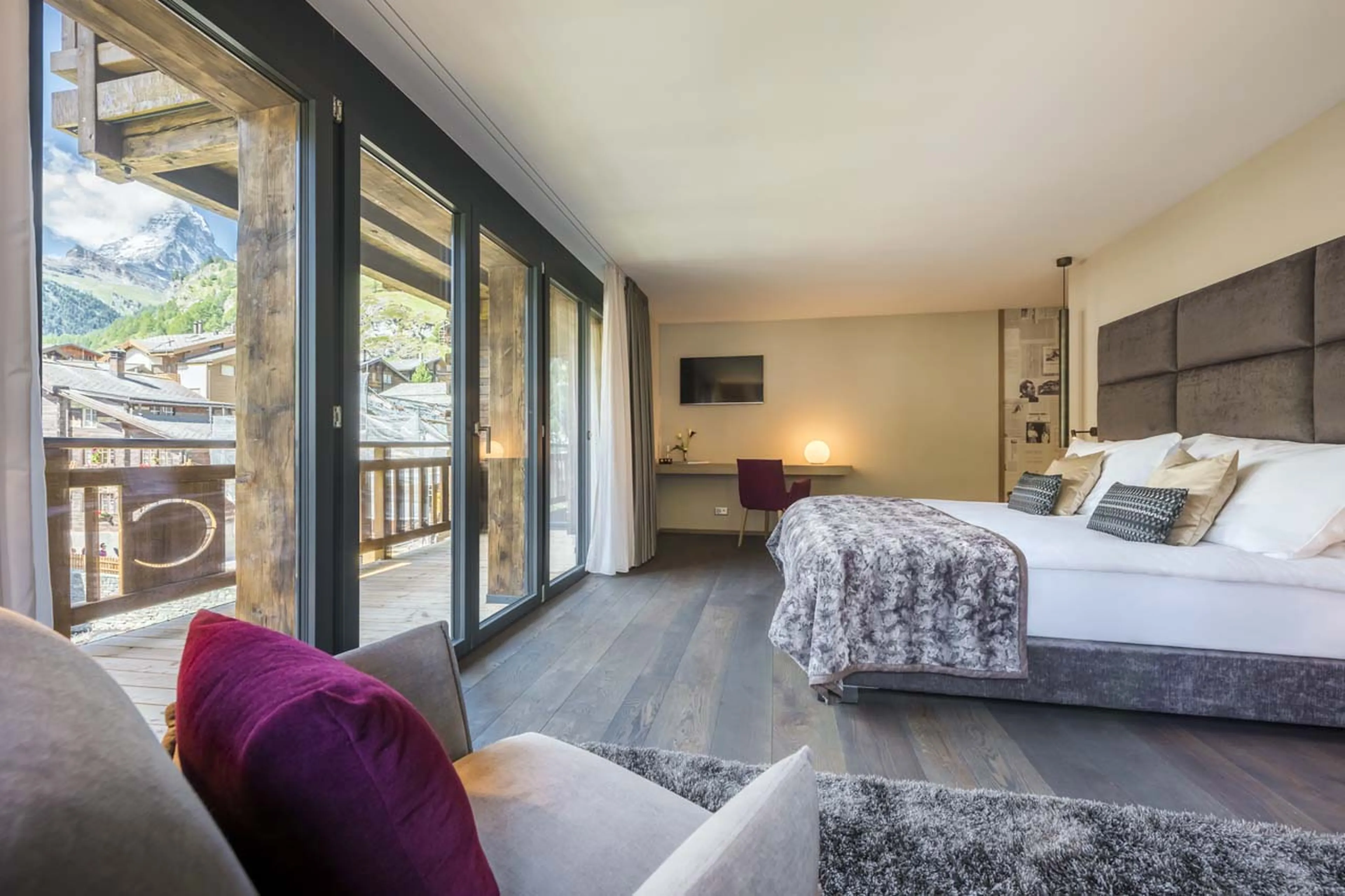 Penthouse bedroom six at Christiania Residence in Zermatt