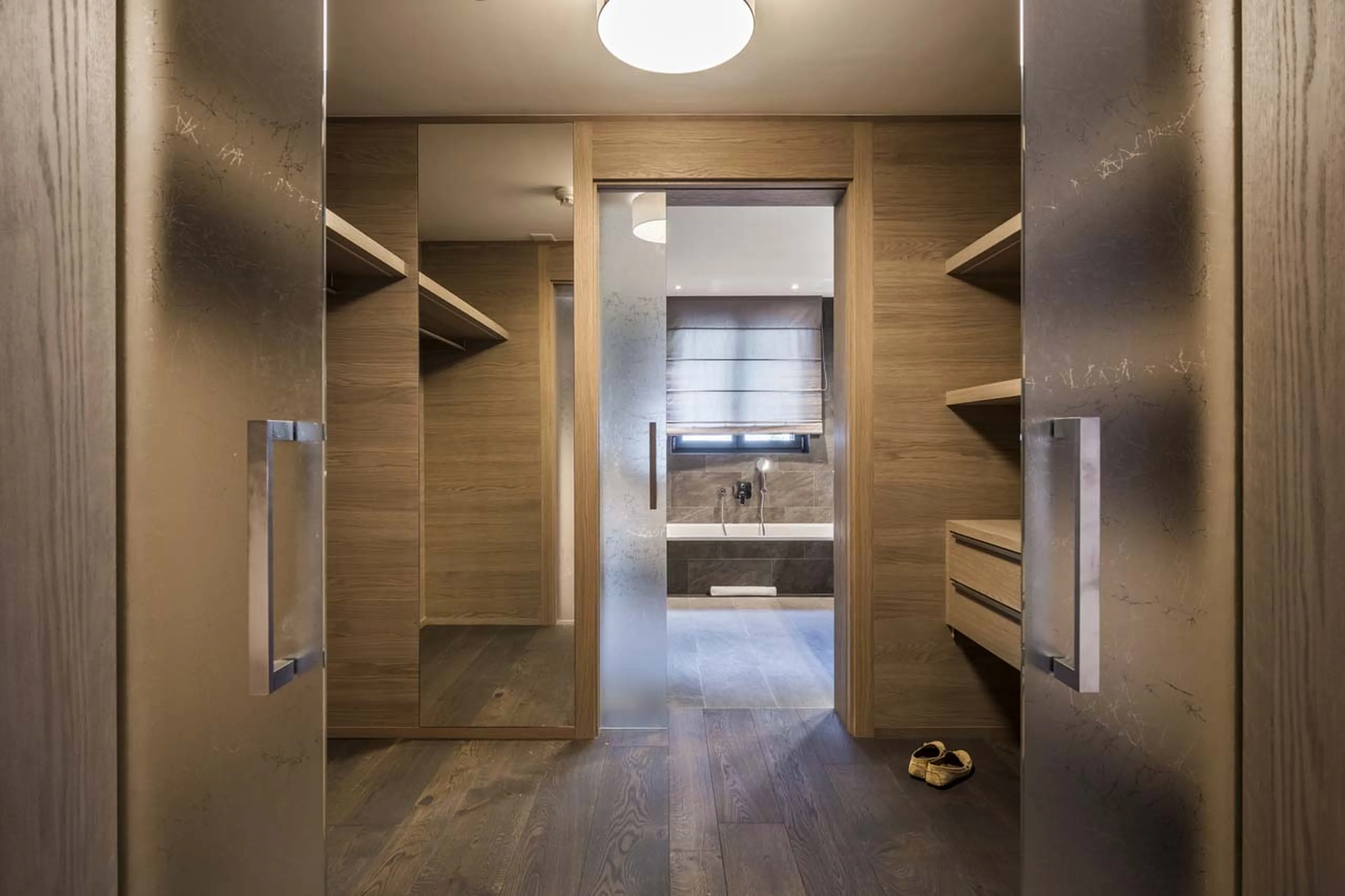 Penthouse walk in wardrobe at Christiania Residence in Zermatt