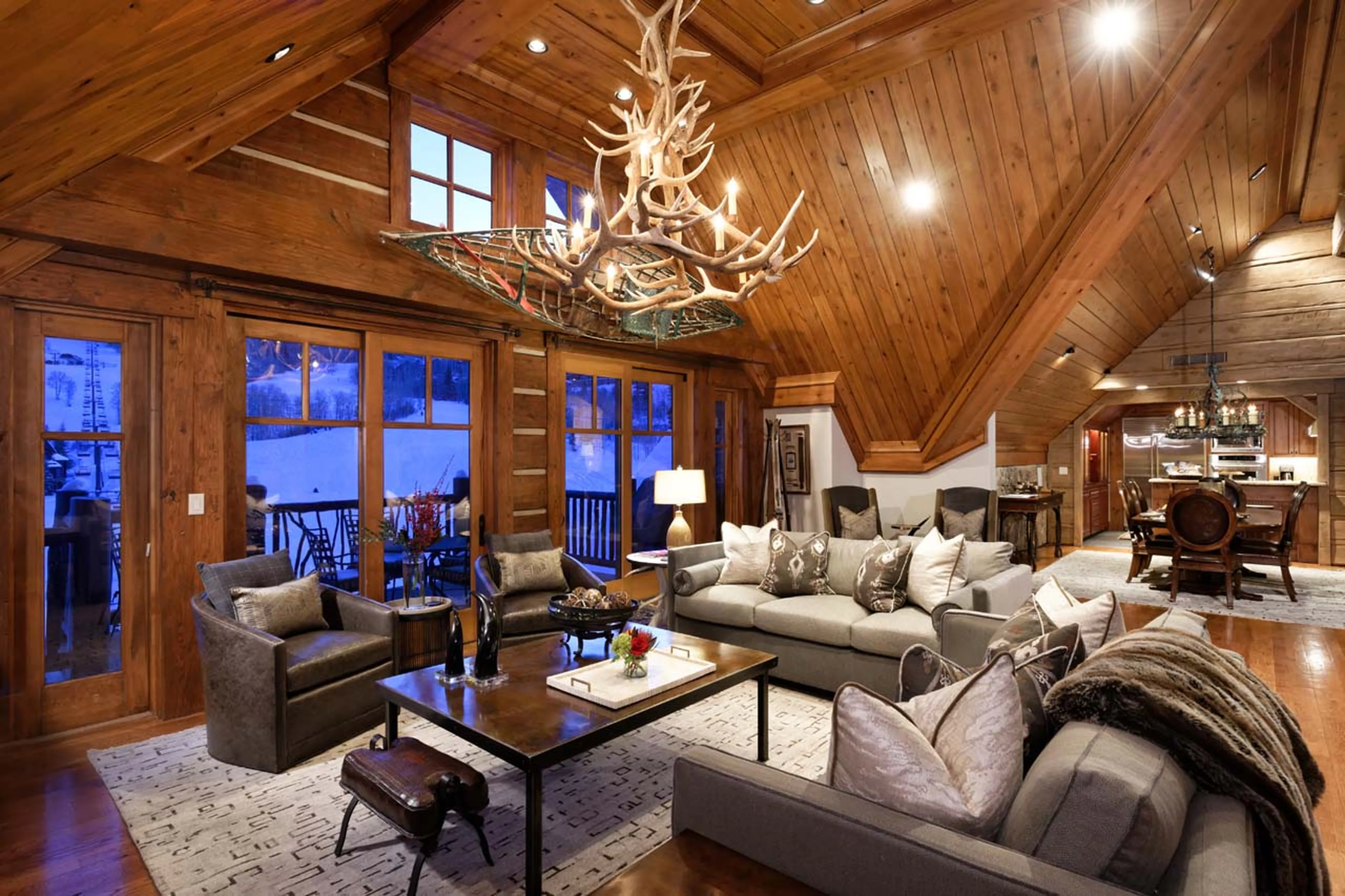 Open plan living area at Colorado Lodge in Beaver Creek