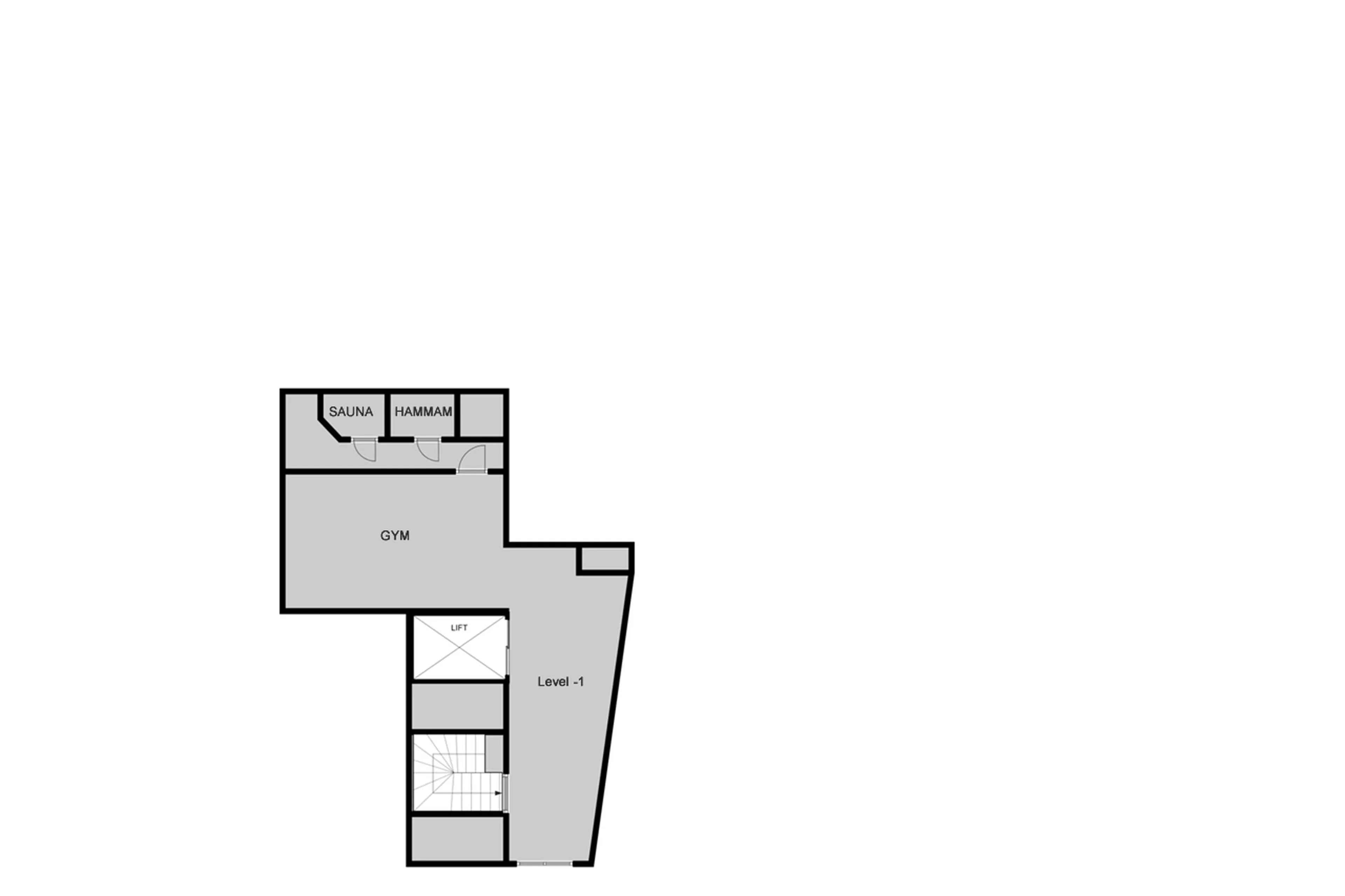 Communal soa area floor plan of Chalet Tango in Tignes