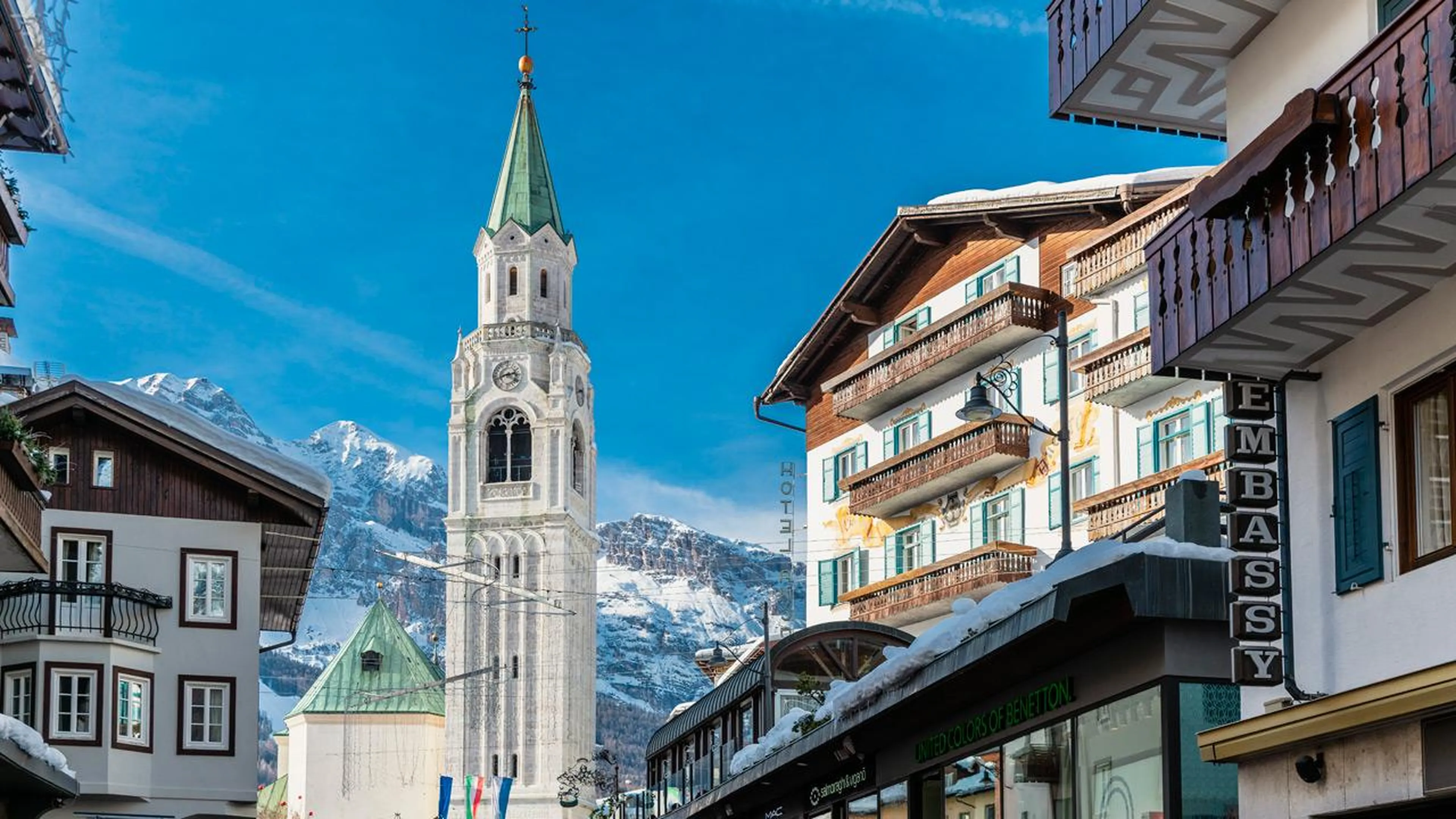 View of Corsa Italia in Cortina d'Ampezzo