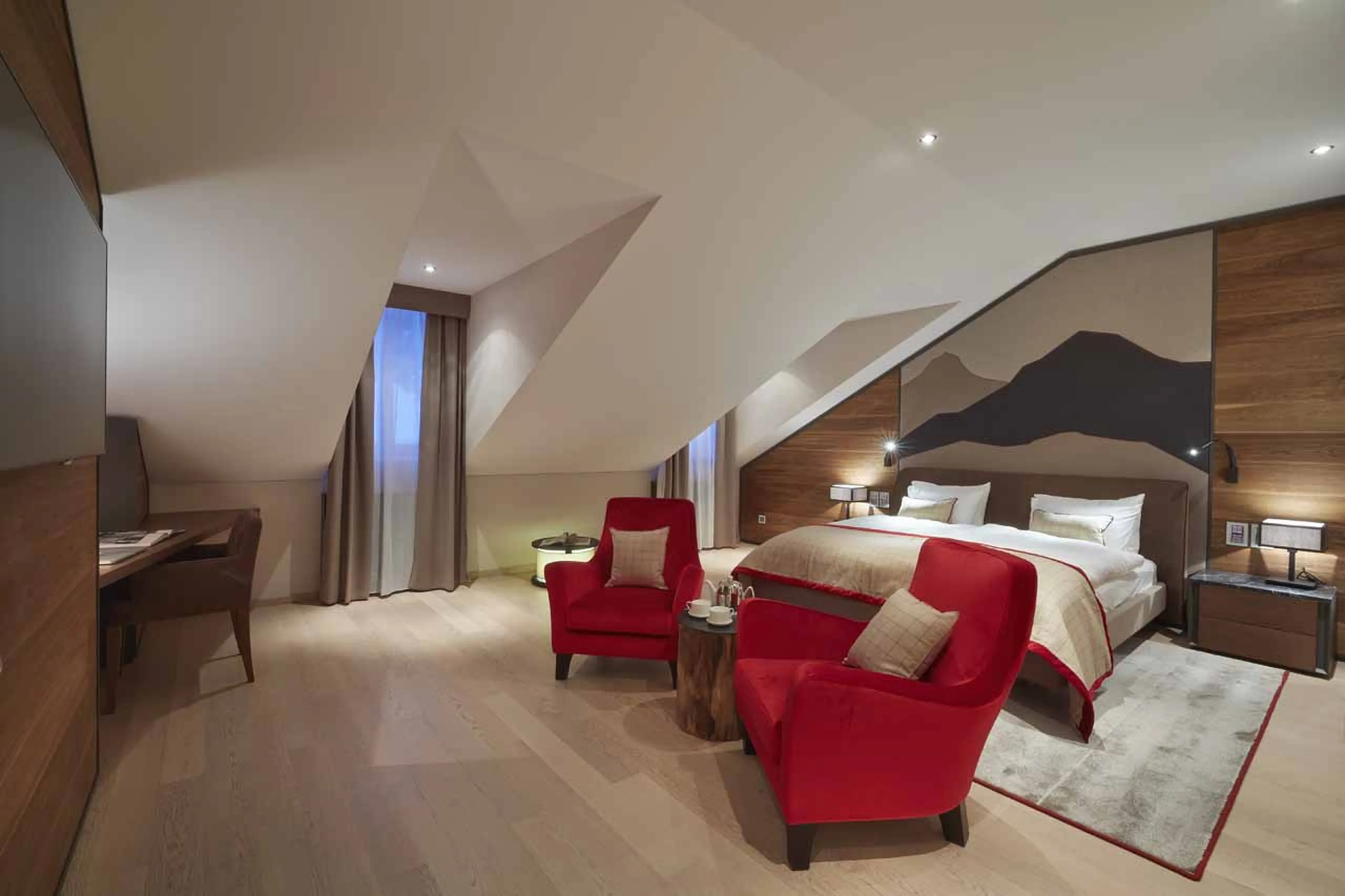 Bedroom three at Corvatsch Tower in St Moritz