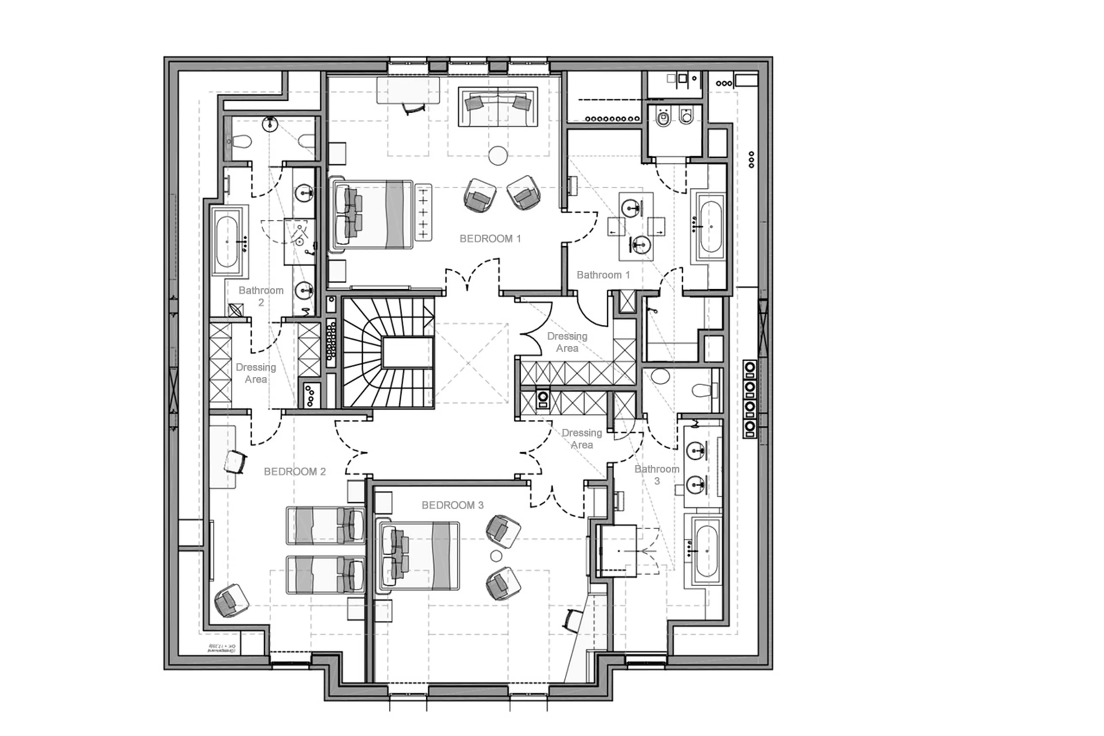 Level 6 floor plan of Corvatsch Tower in St Moritz