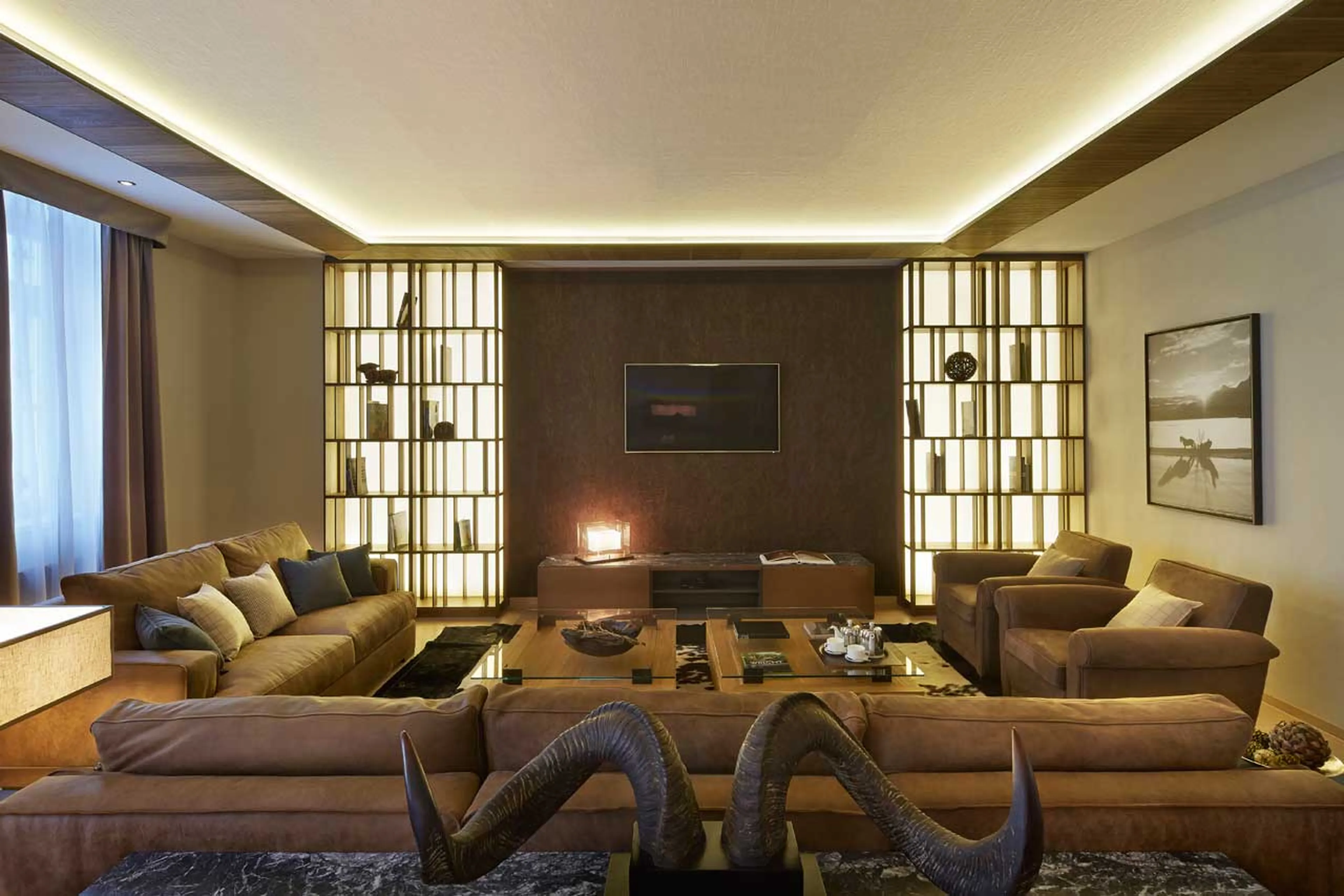 Living room at Corvatsch Tower in St Moritz