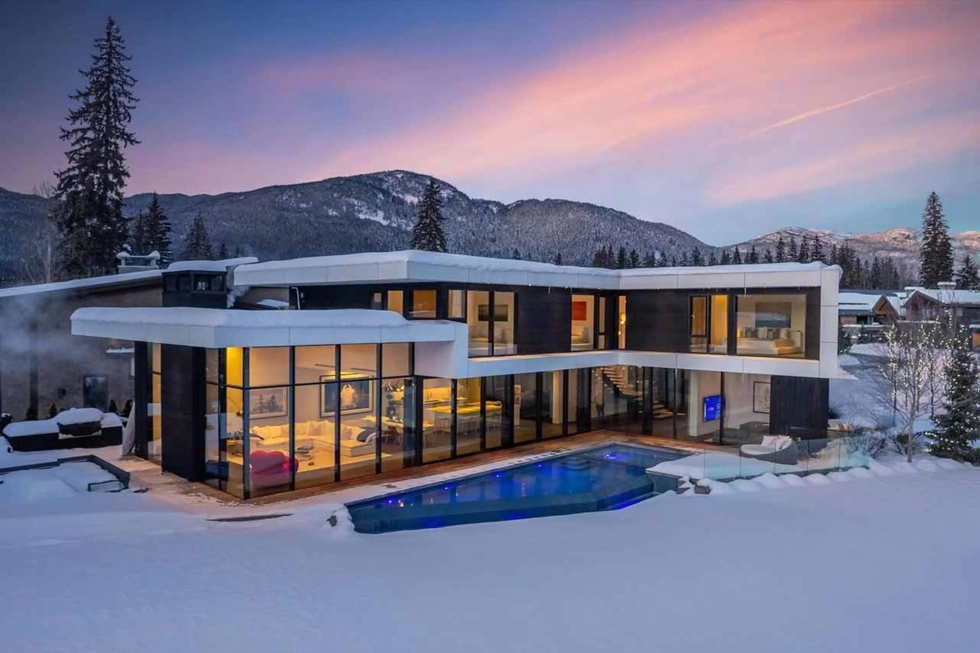 Exterior in the snow at Cypress Estate in Whistler