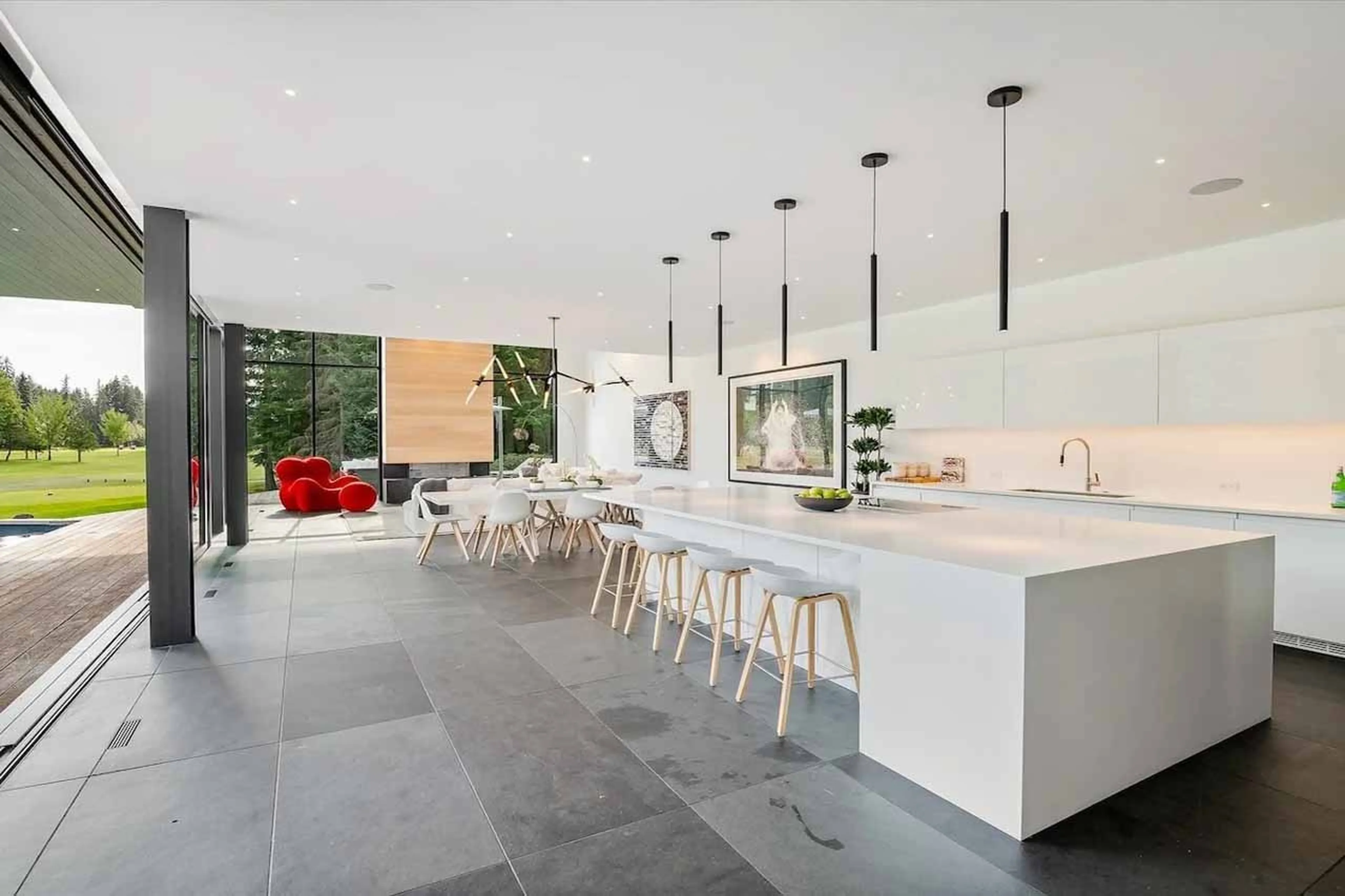 Kitchen bar seating at Cypress Estate in Whistler