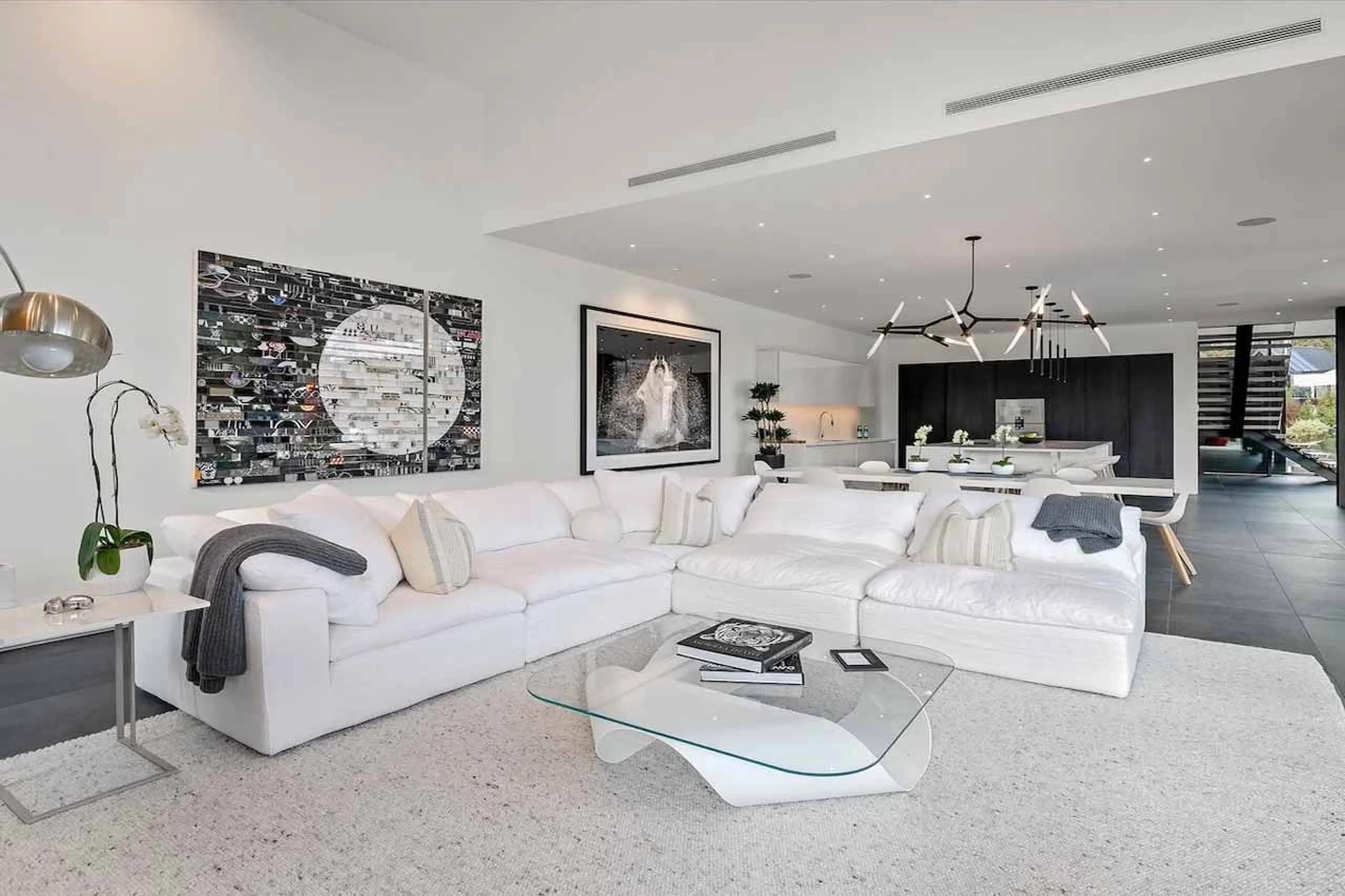 Living area sofa at Cypress Estate in Whistler